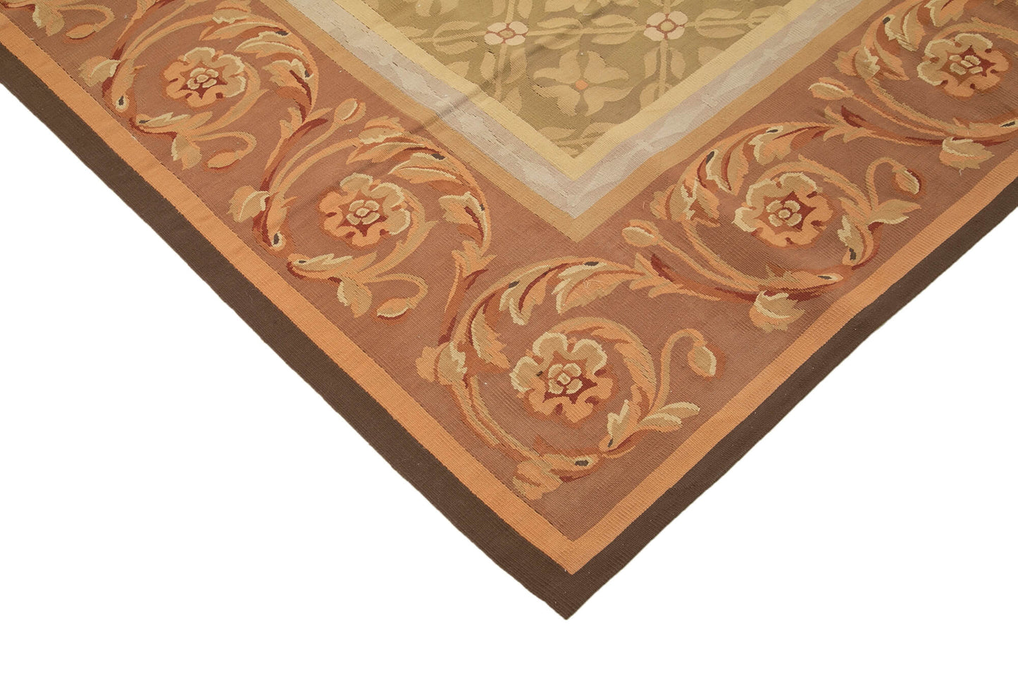 9x12 Brown Aubusson Kilim - 29531