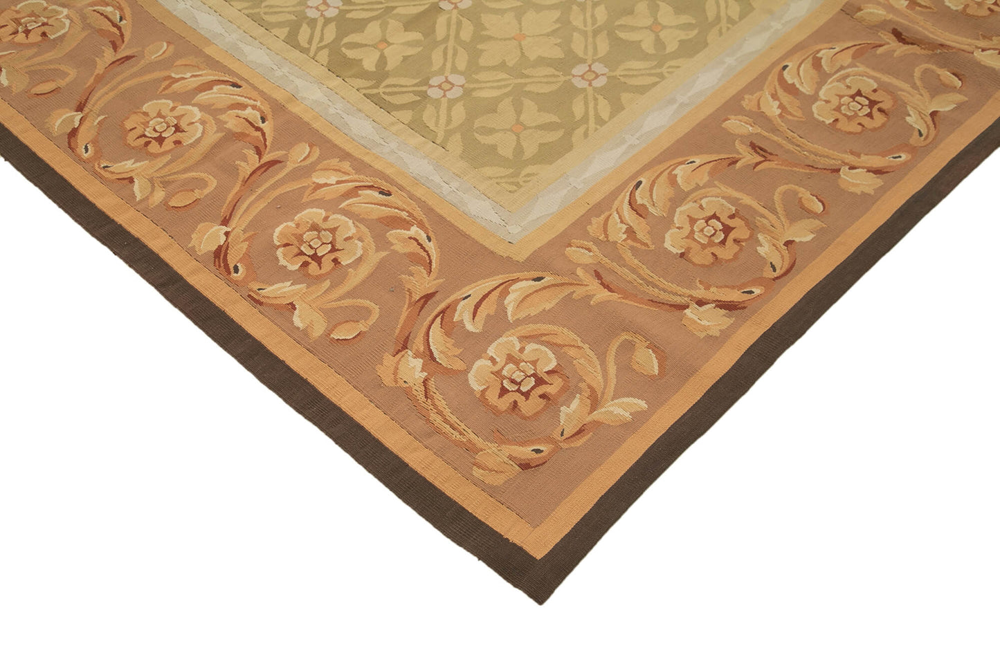 9x12 Brown Aubusson Kilim - 29535