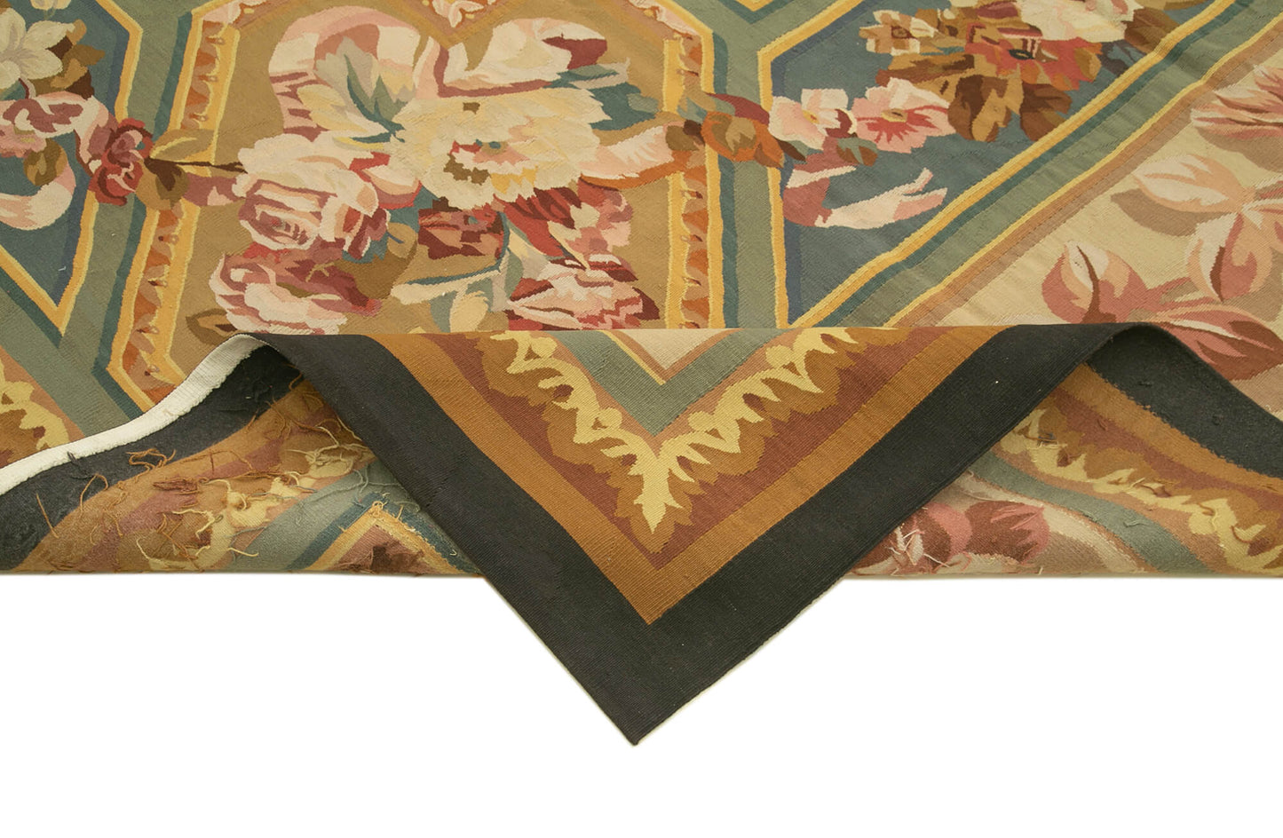 9x12 Beige Aubusson Kilim - 29536