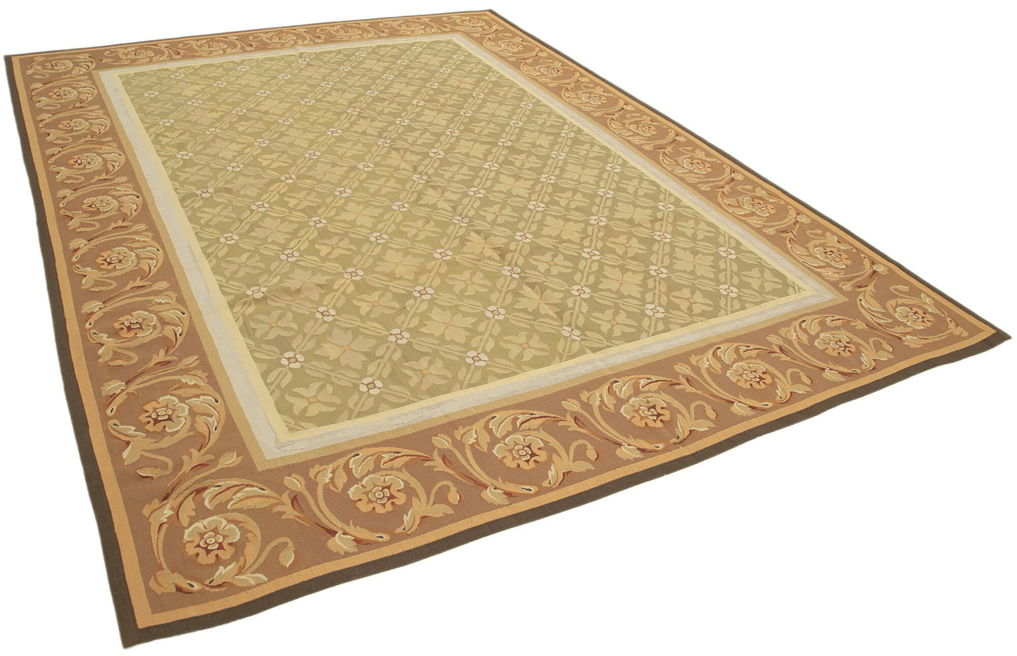 9x12 Brown Aubusson Kilim - 29538