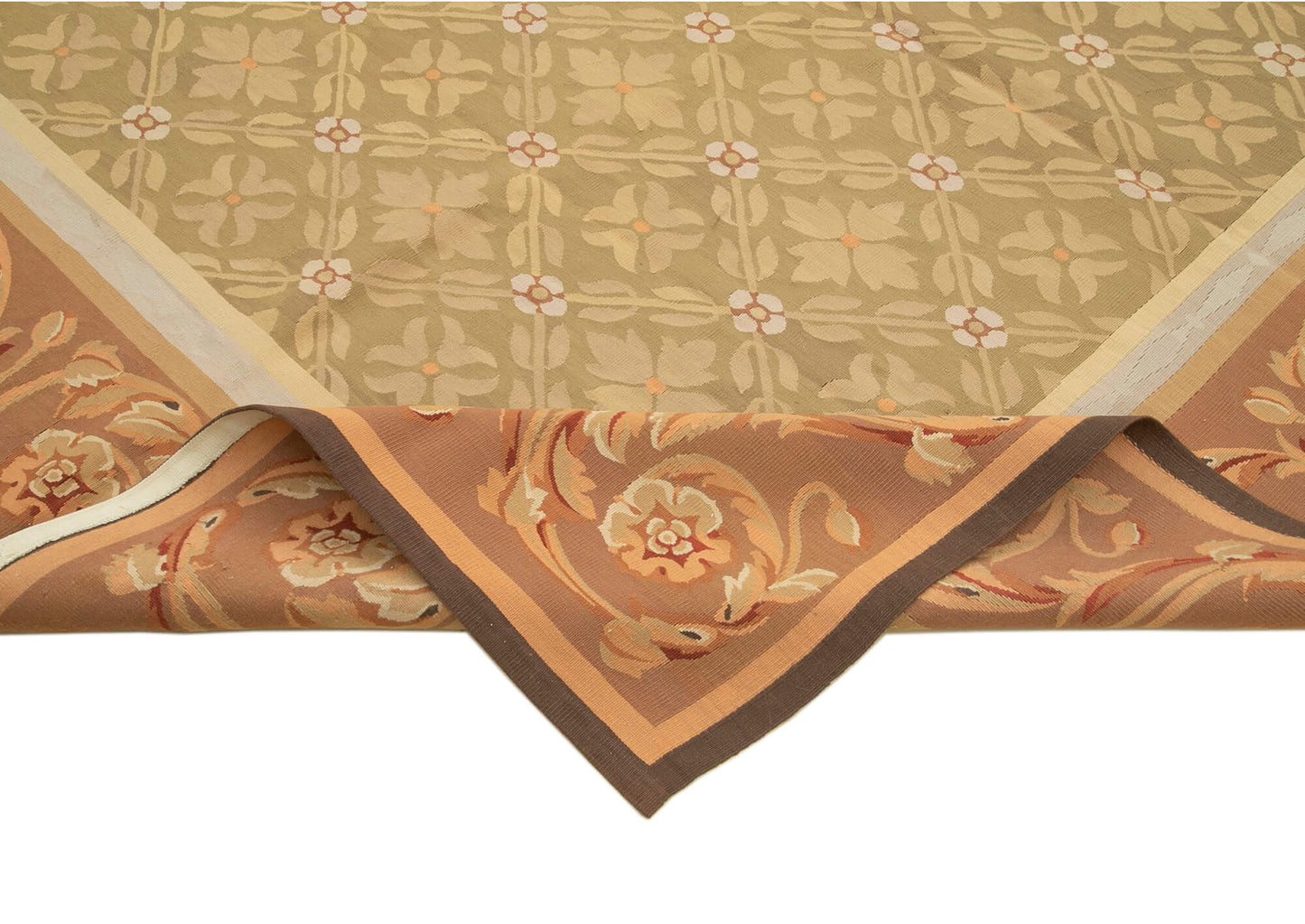 9x12 Brown Aubusson Kilim - 29538