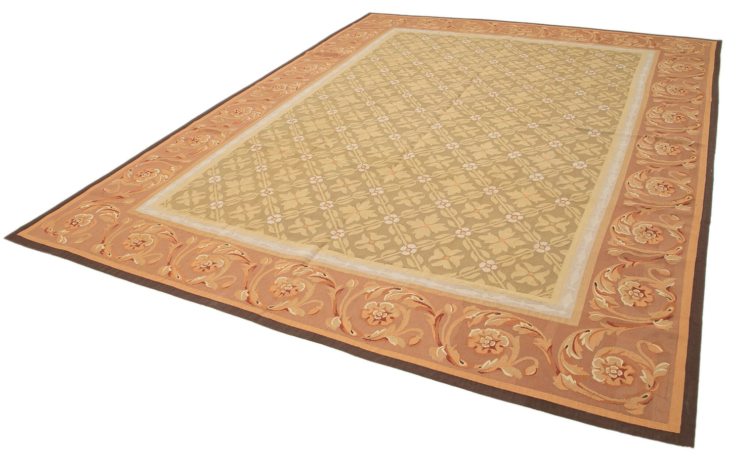 9x12 Beige Aubusson Kilim - 29541