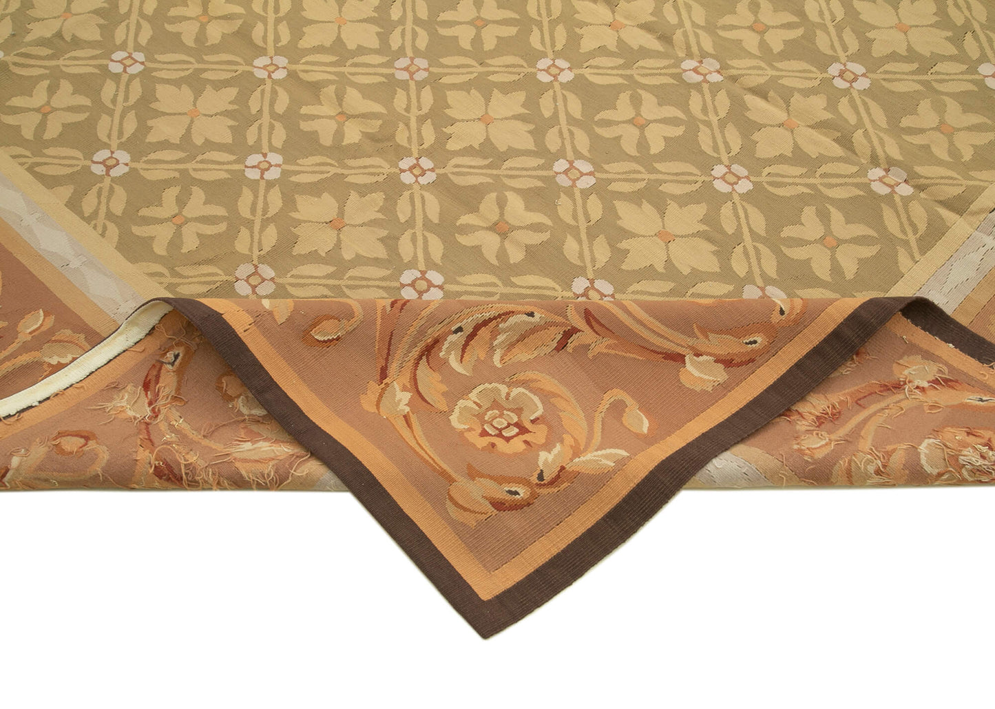 9x12 Beige Aubusson Kilim - 29541