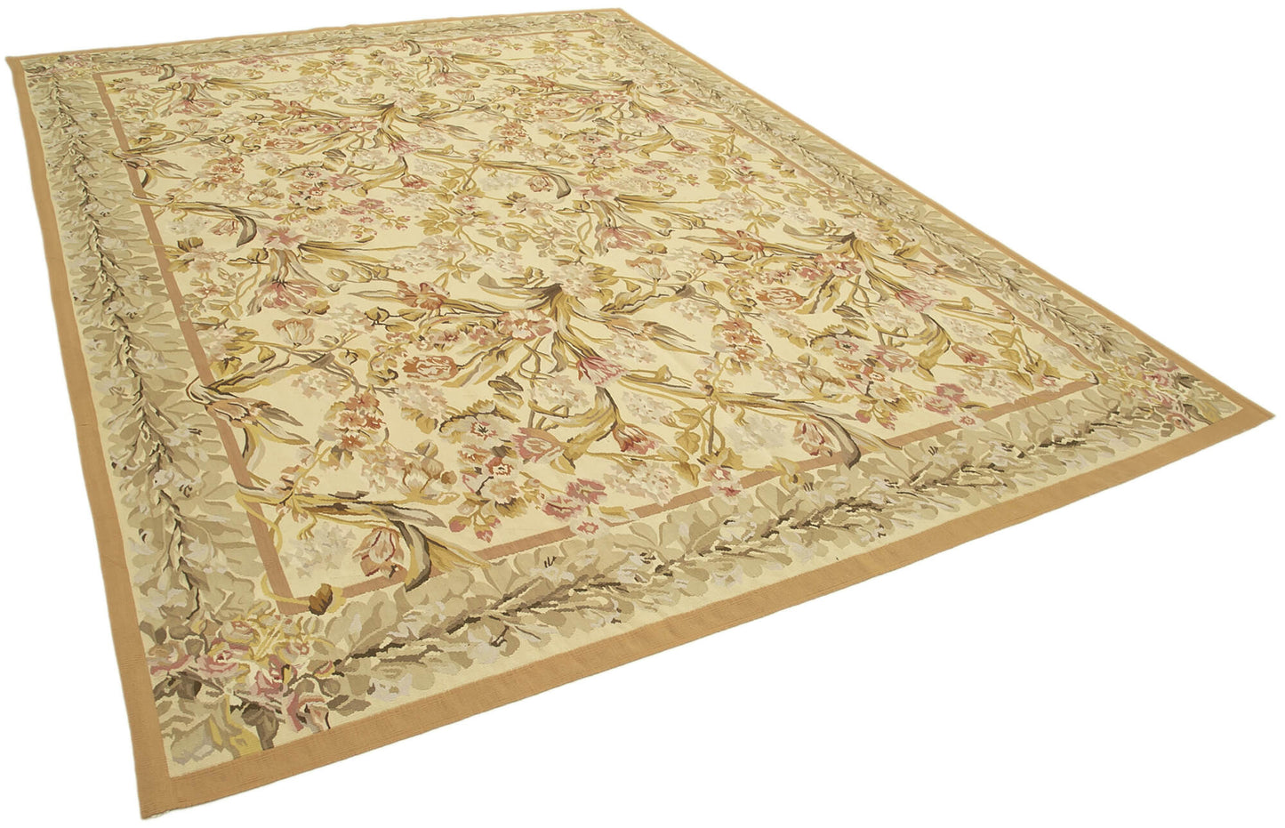 9x12 Yellow Aubusson Kilim - 29542