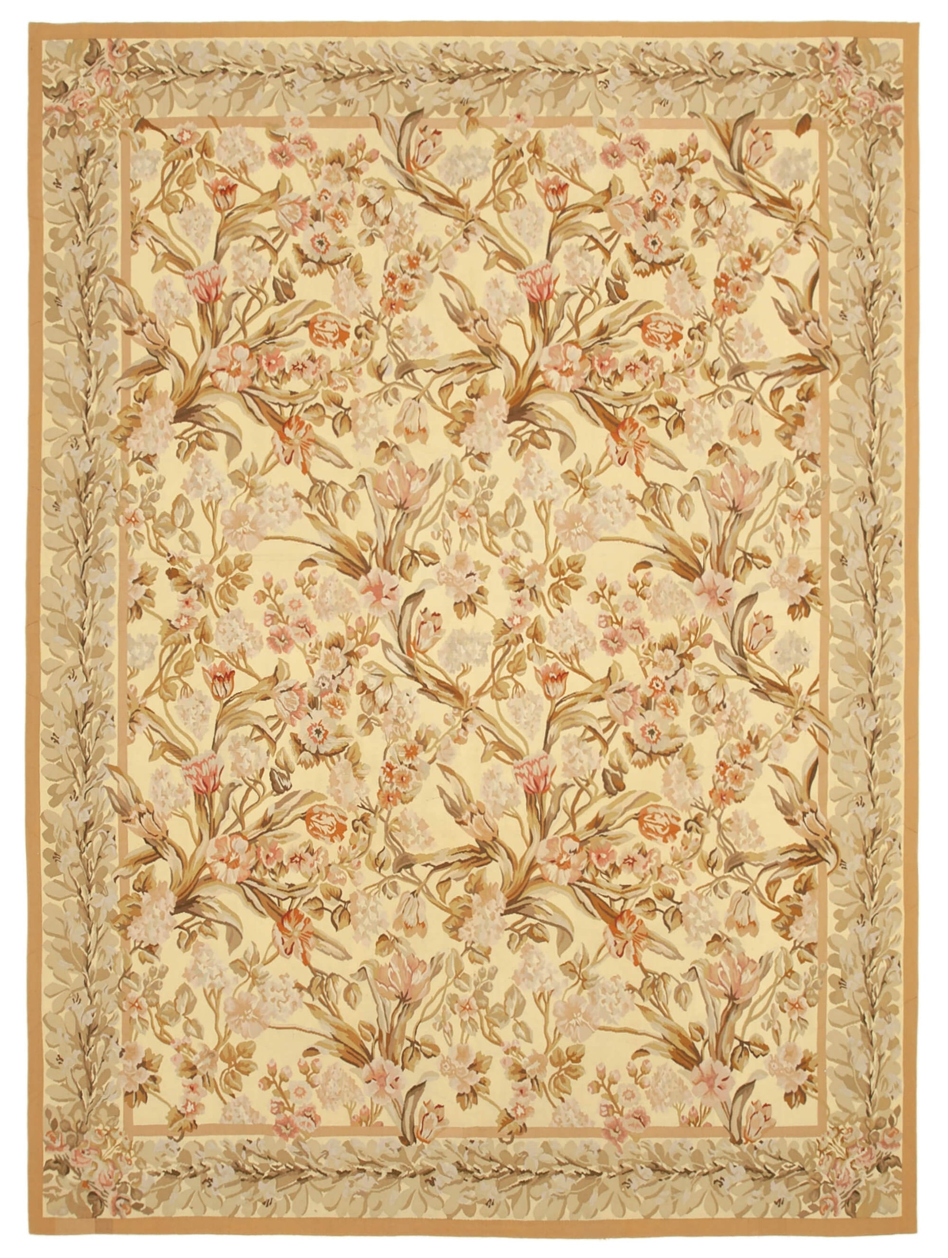 9x12 Beige Aubusson Kilim - 29543