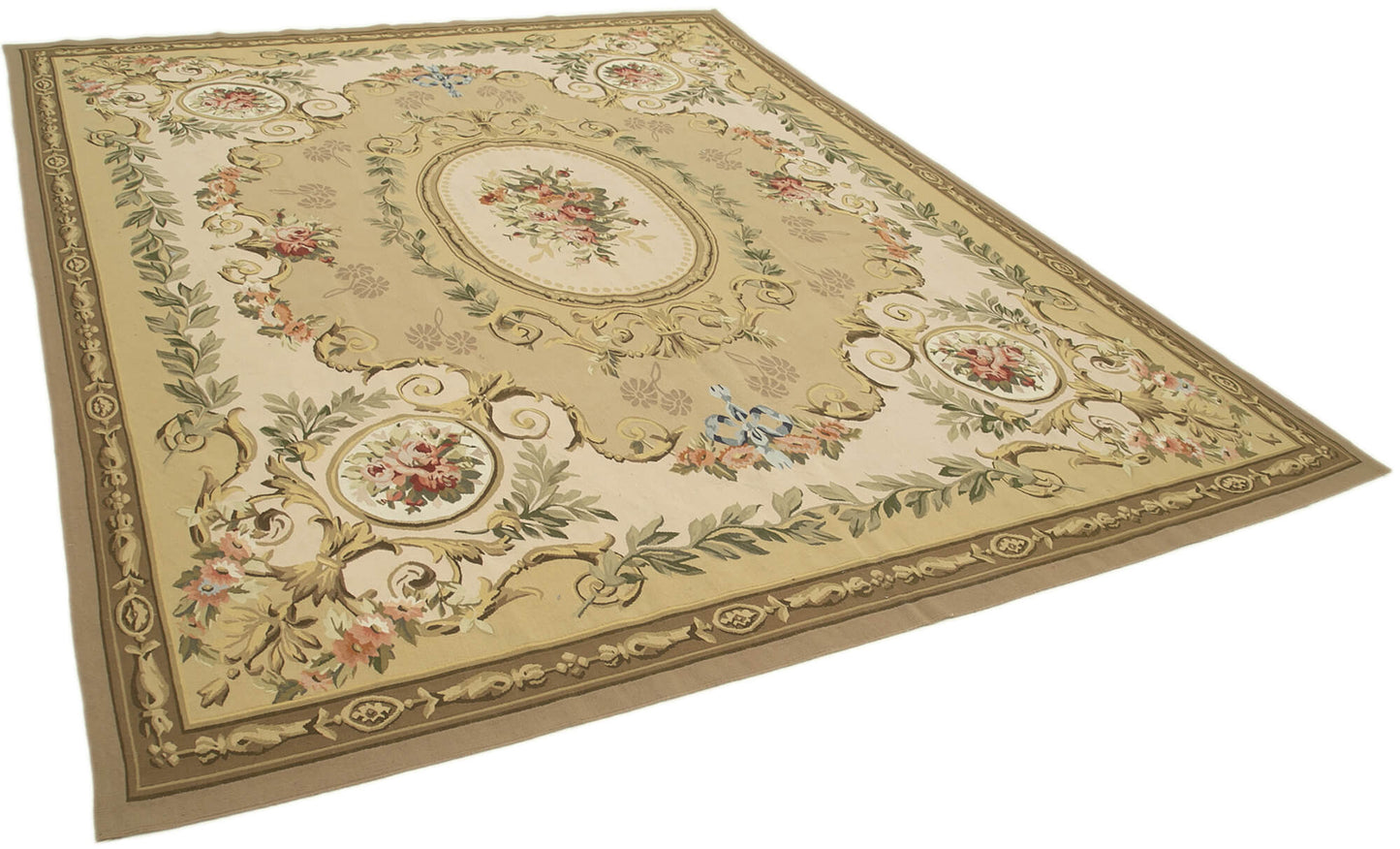 9x11 Beige Aubusson Kilim - 29544