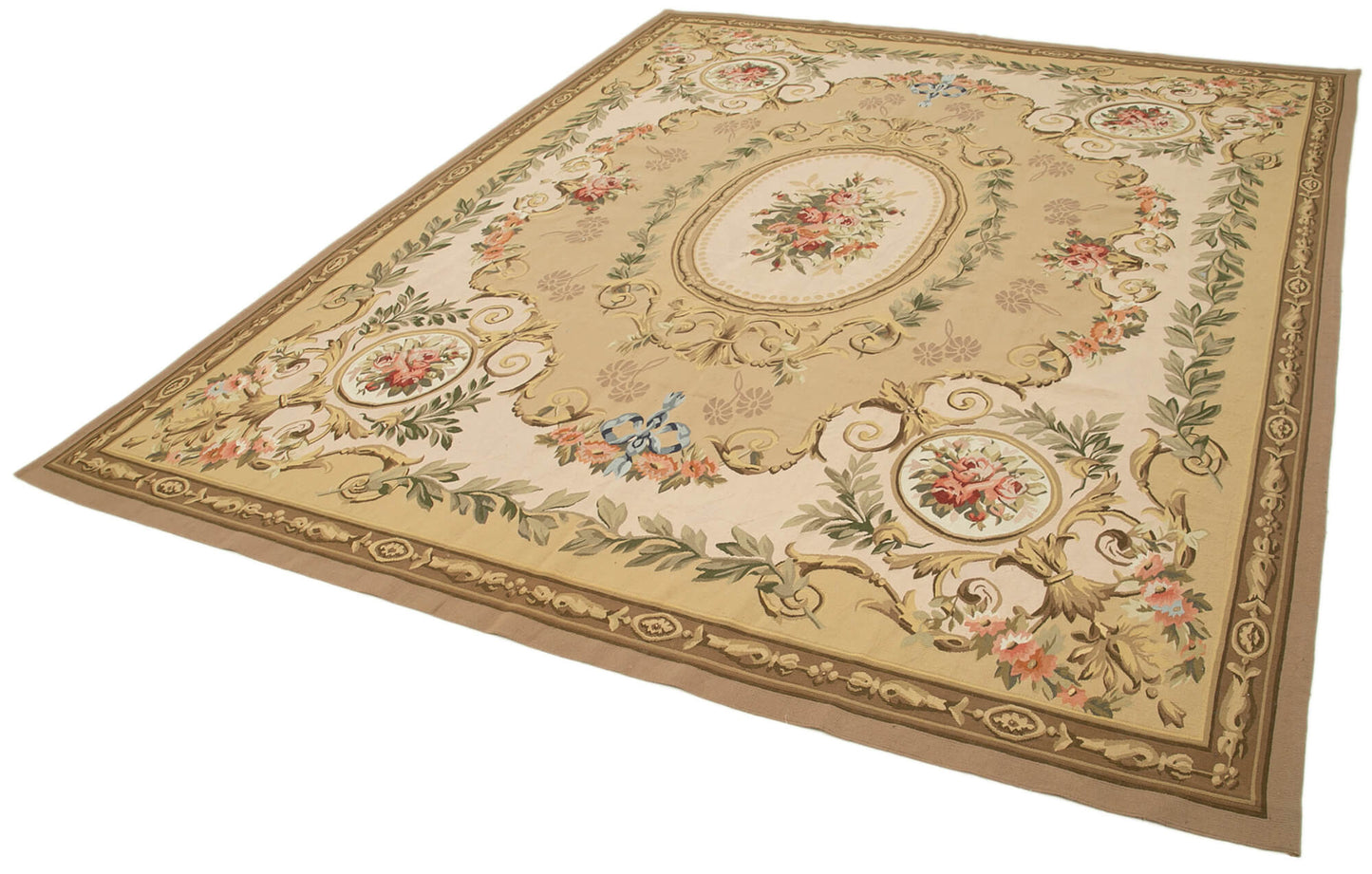 9x11 Beige Aubusson Kilim - 29544