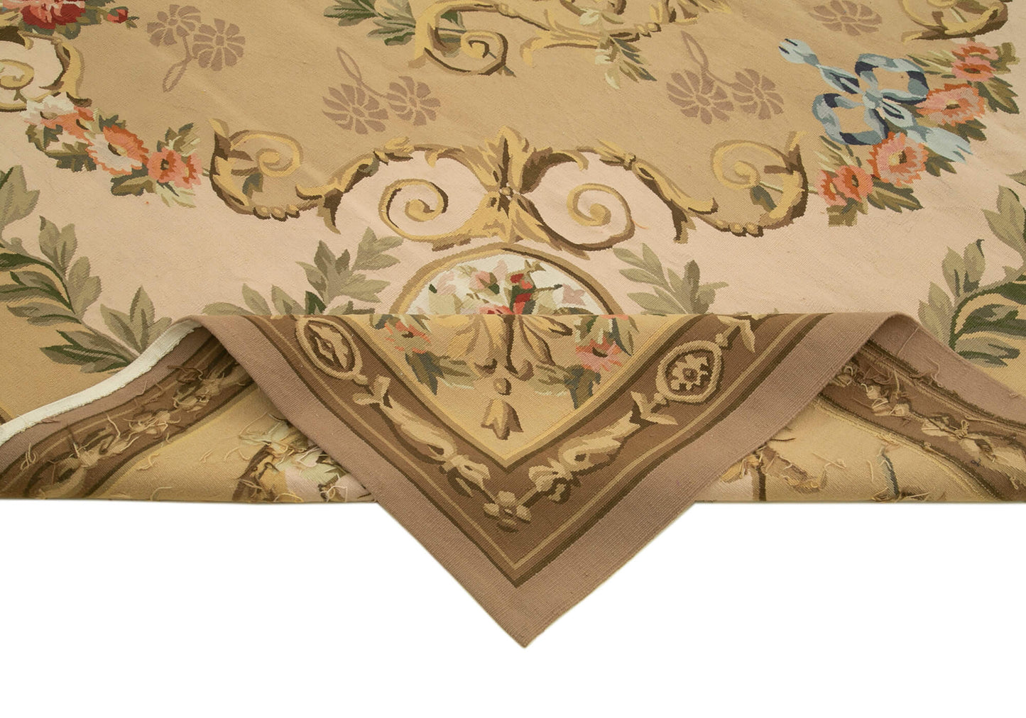 9x11 Beige Aubusson Kilim - 29544