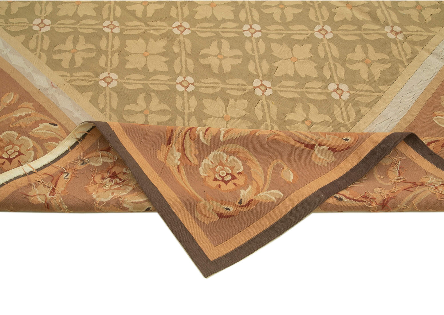 9x12 Brown Aubusson Kilim - 29545