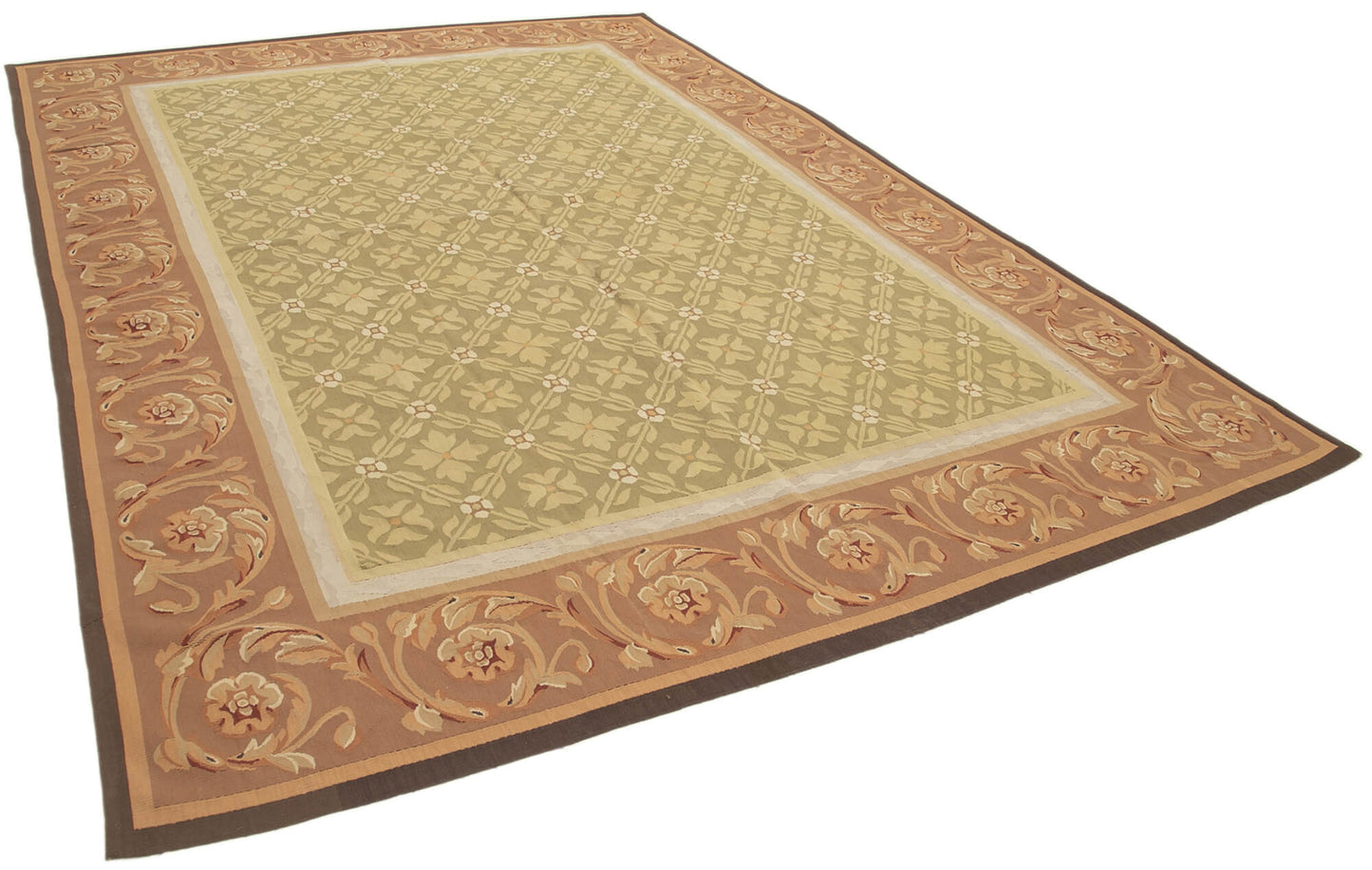 9x12 Brown Aubusson Kilim - 29546