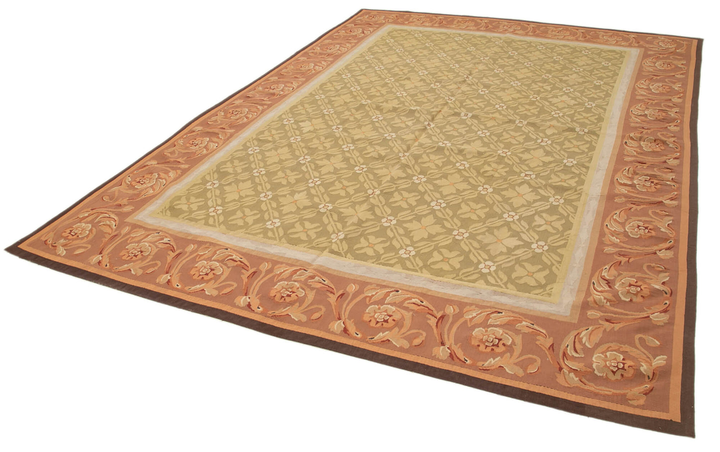 9x12 Brown Aubusson Kilim - 29546