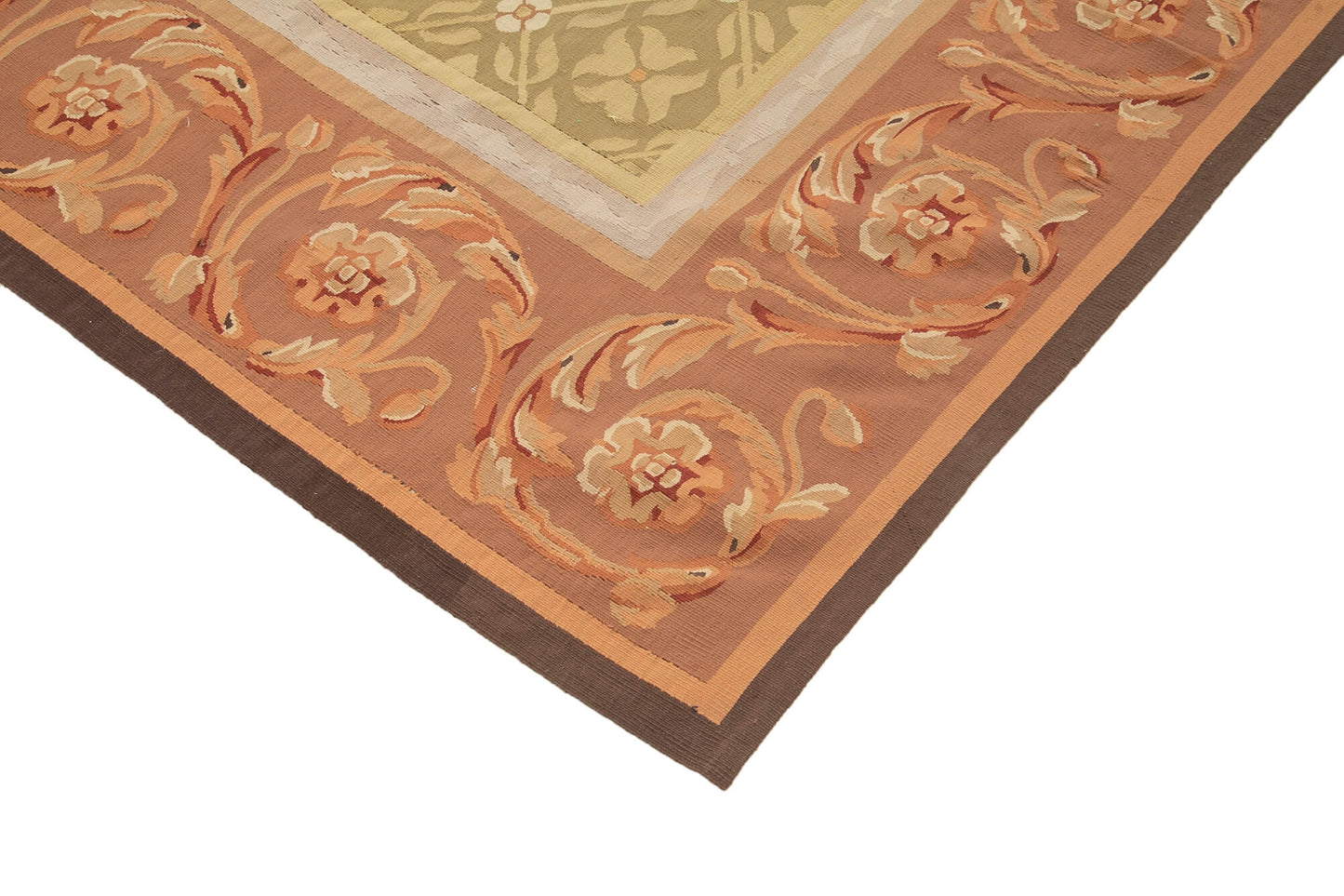 9x12 Brown Aubusson Kilim - 29546