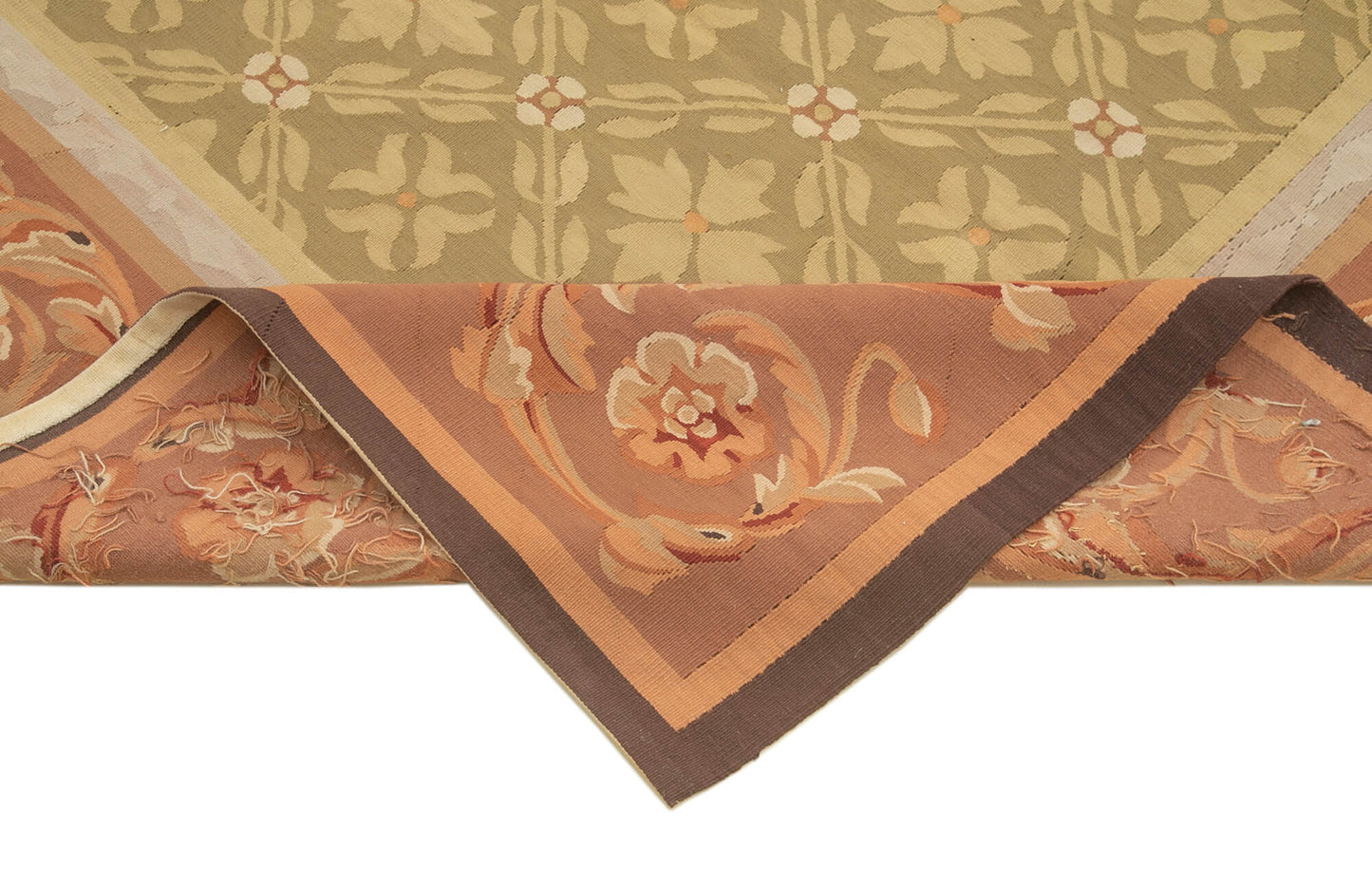 9x12 Brown Aubusson Kilim - 29546