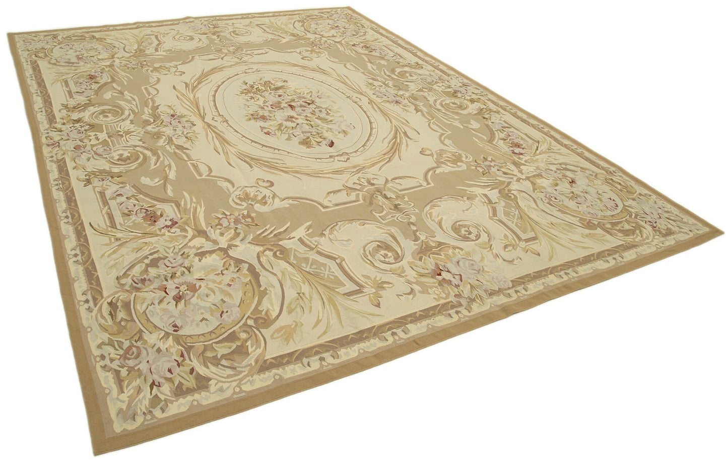 9x12 Beige Aubusson Kilim - 29547