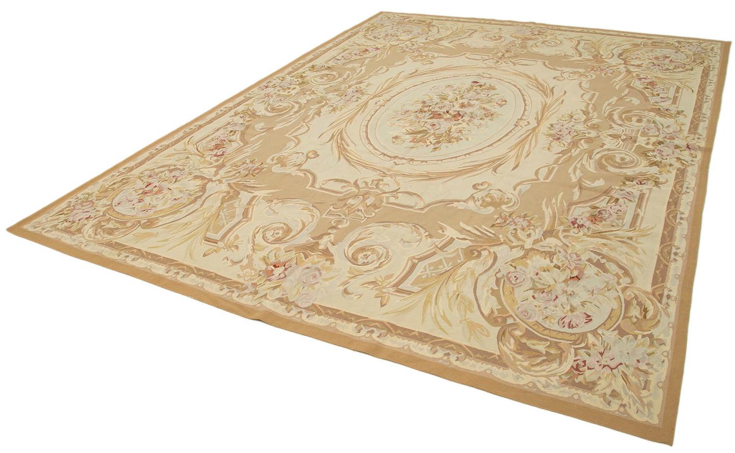 9x12 Beige Aubusson Kilim - 29547