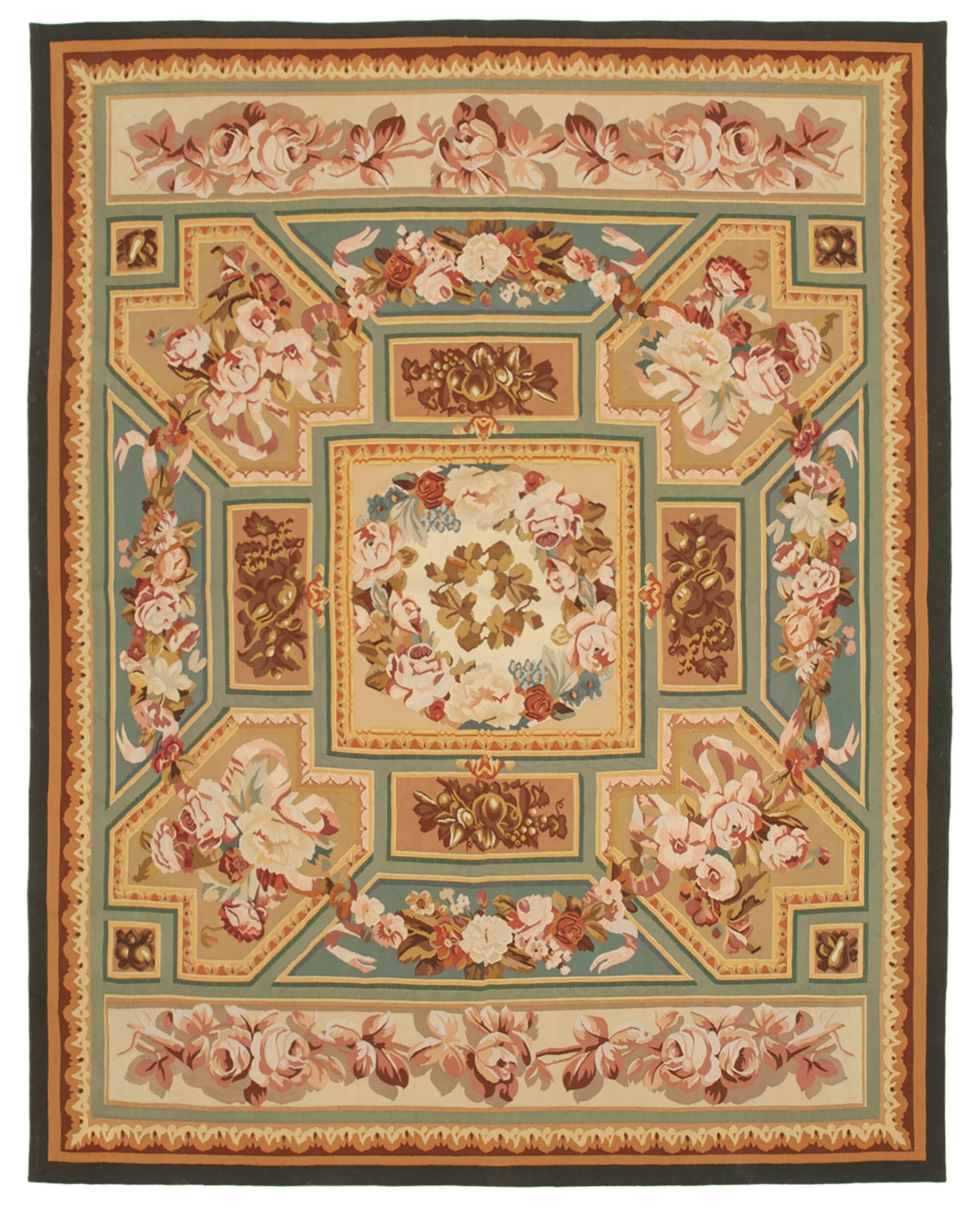 9x12 Beige Aubusson Kilim - 29549