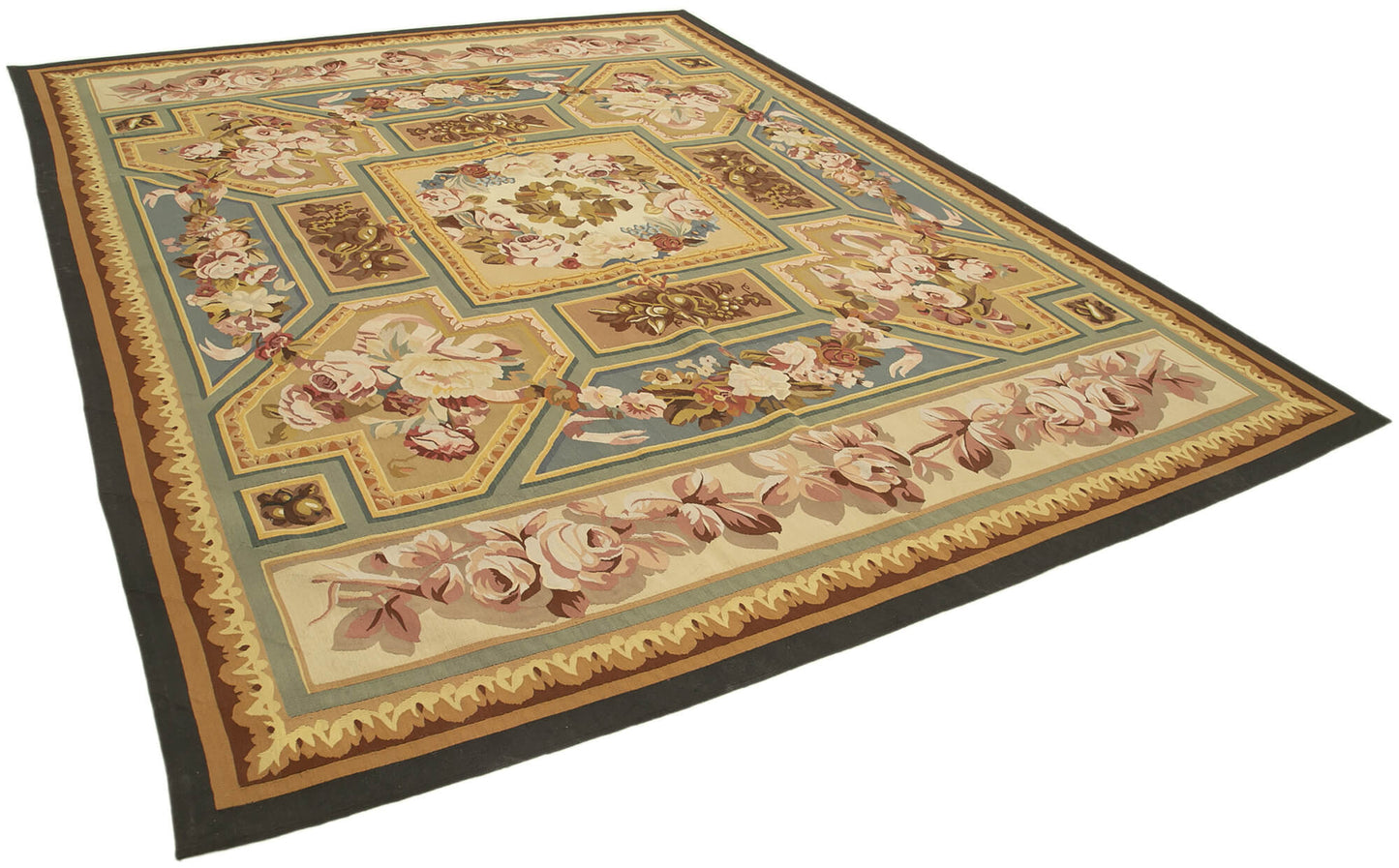 9x12 Beige Aubusson Kilim - 29549