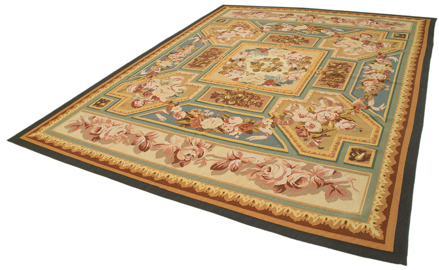 9x12 Beige Aubusson Kilim - 29549