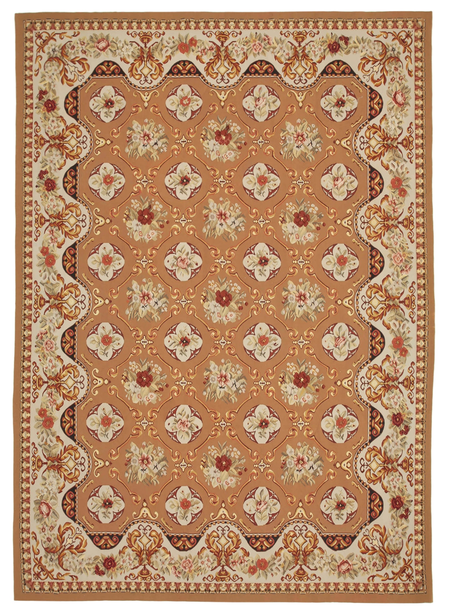 10x14 Beige Aubusson Kilim - 29551