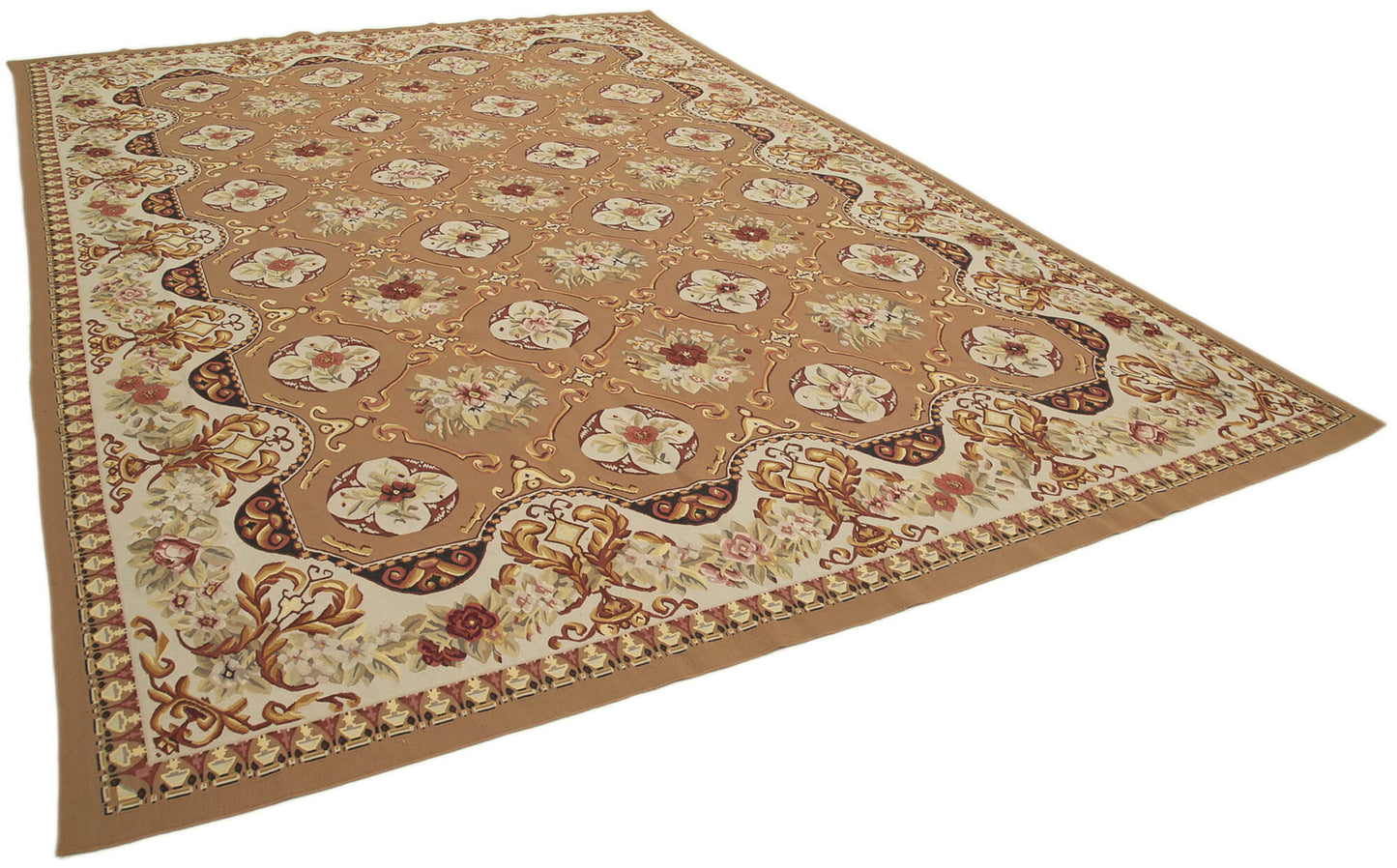 10x14 Beige Aubusson Kilim - 29551