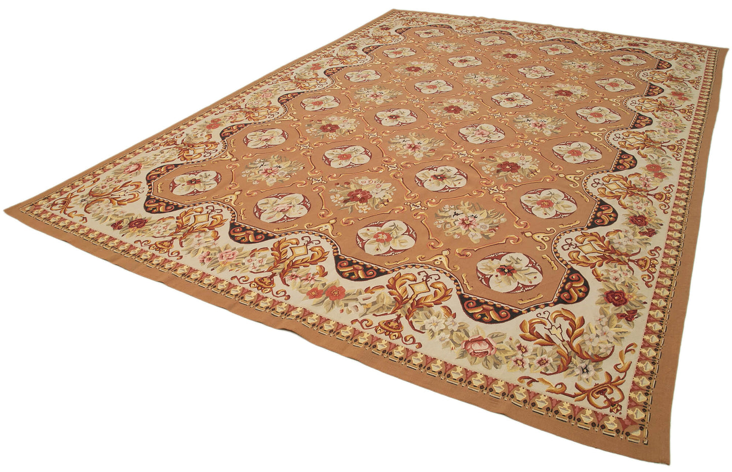 10x14 Beige Aubusson Kilim - 29551