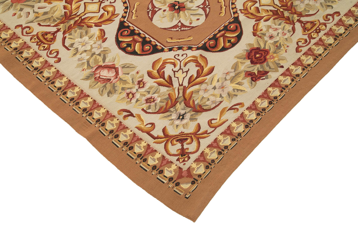 10x14 Beige Aubusson Kilim - 29551