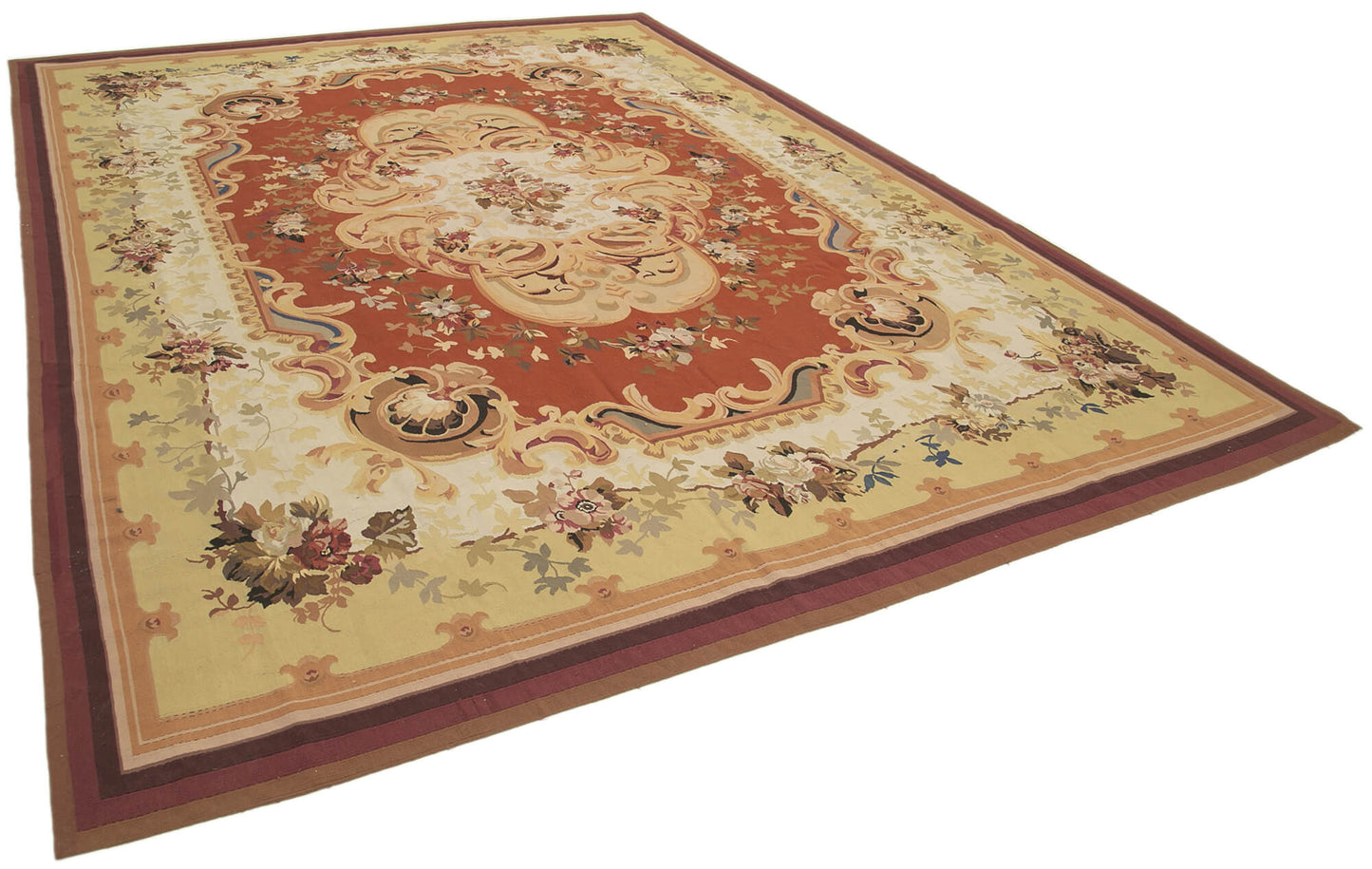 10x14 Beige Aubusson Kilim - 29552