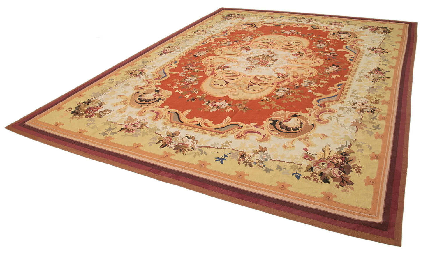 10x14 Beige Aubusson Kilim - 29552