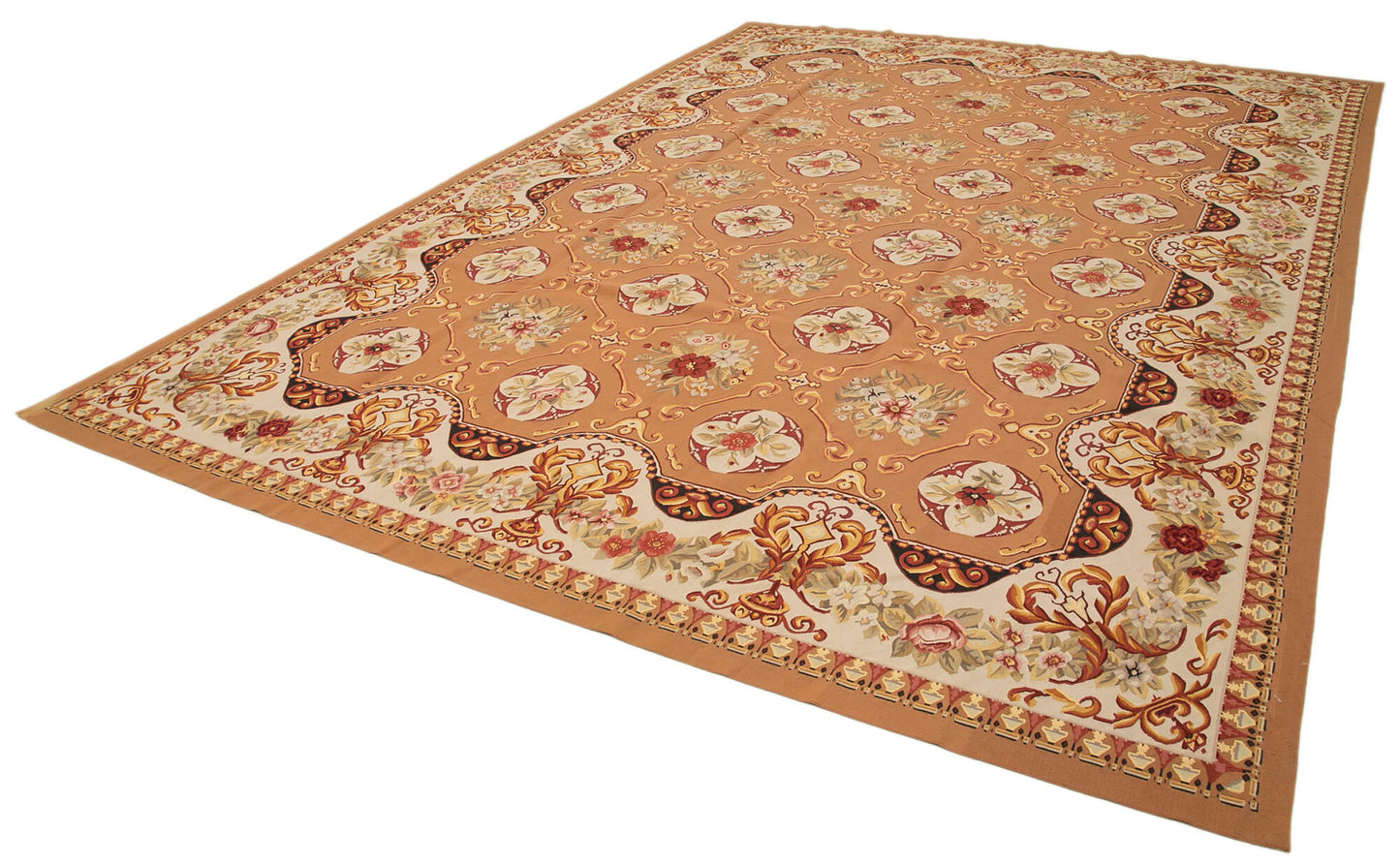 10x14 Beige Aubusson Kilim - 29554