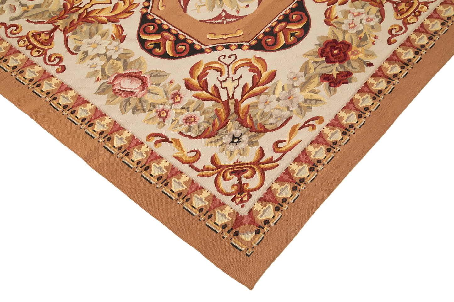 10x14 Beige Aubusson Kilim - 29554