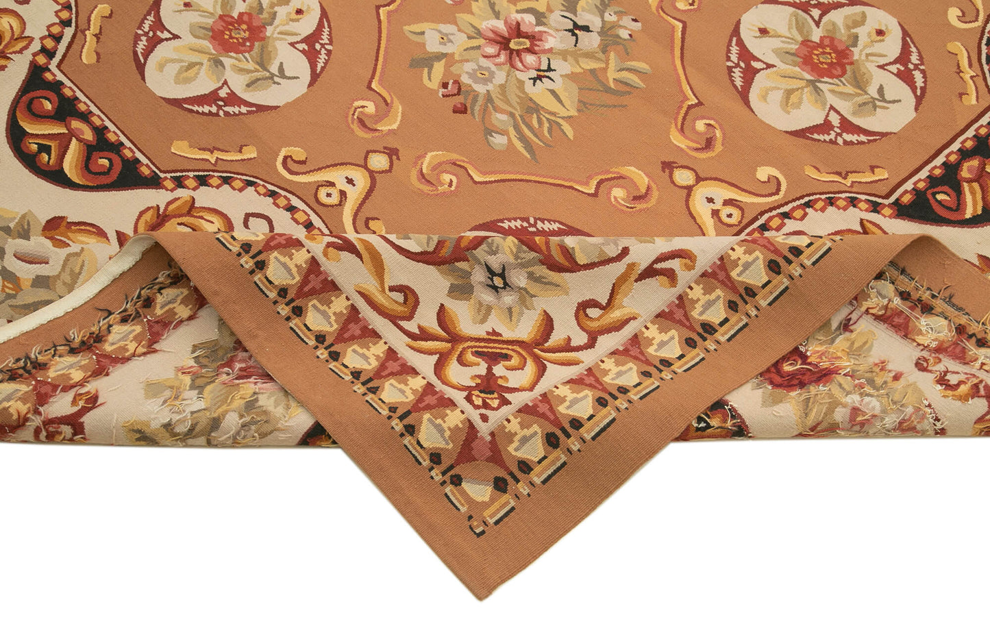 10x14 Beige Aubusson Kilim - 29554