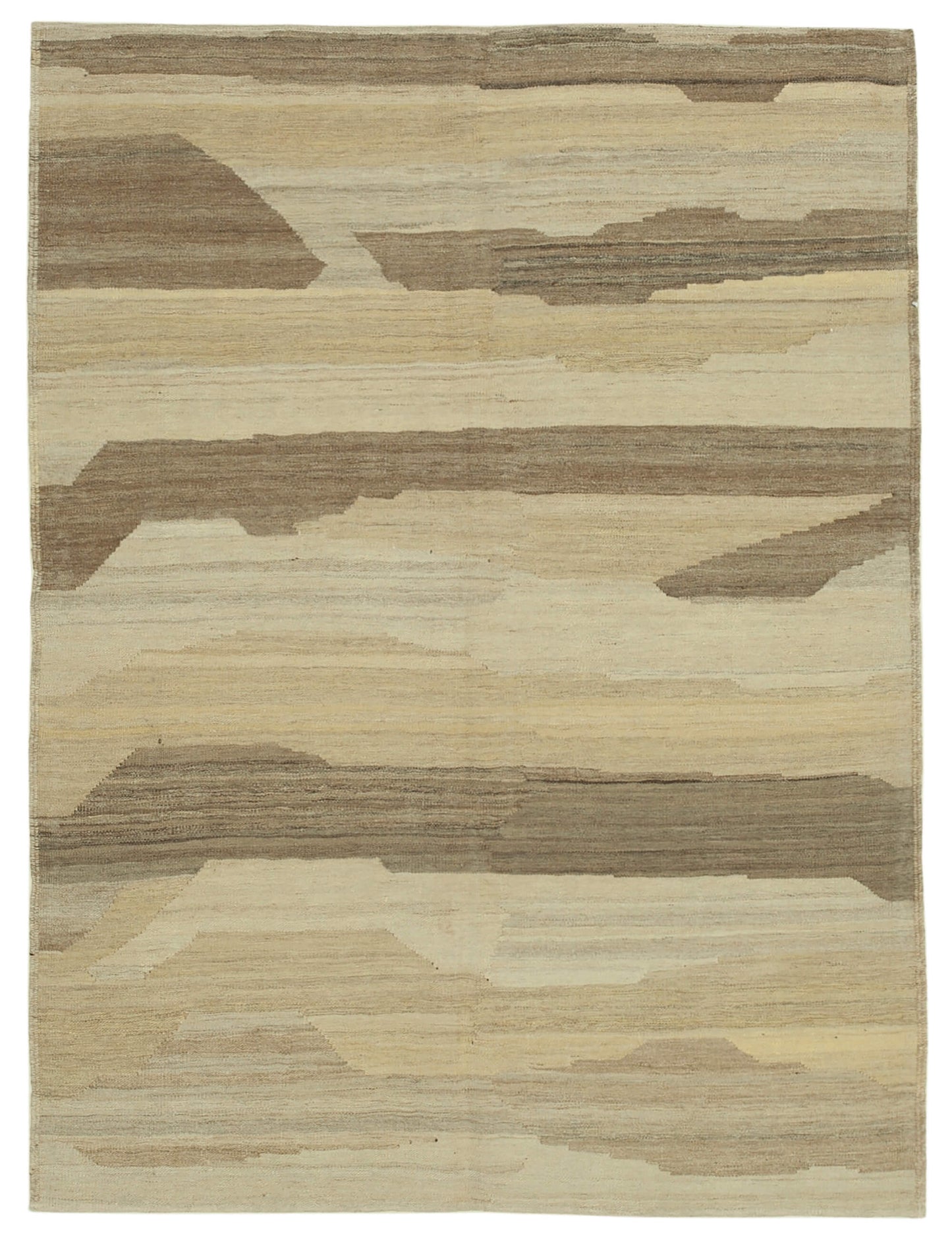 5x6 Beige Contemporary Kilim Rug - 30215