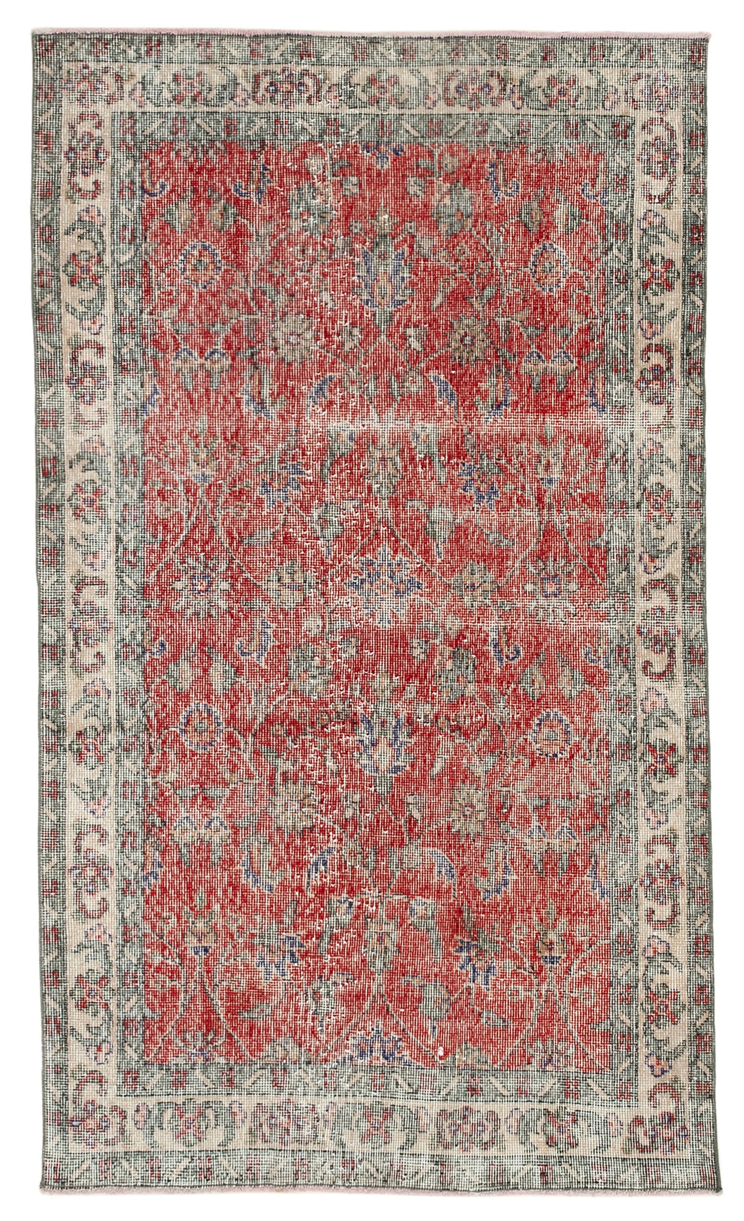 4x6 Red Overdyed Rug - 31217