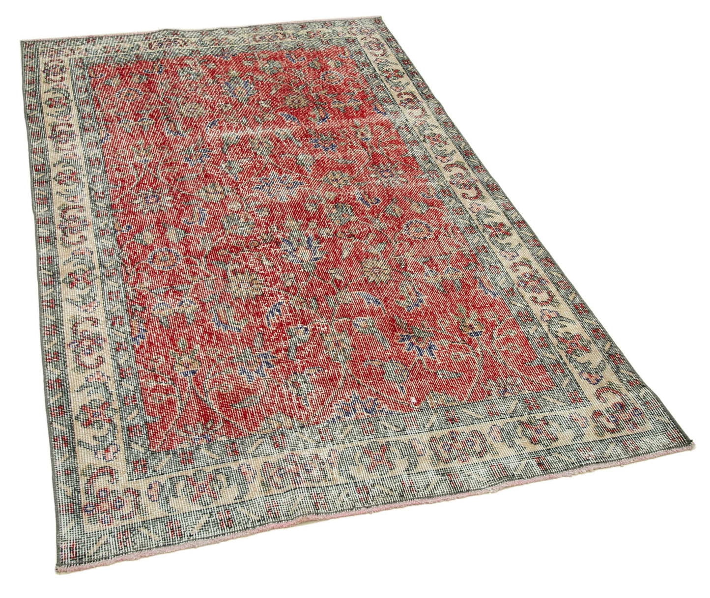 4x6 Red Overdyed Rug - 31217