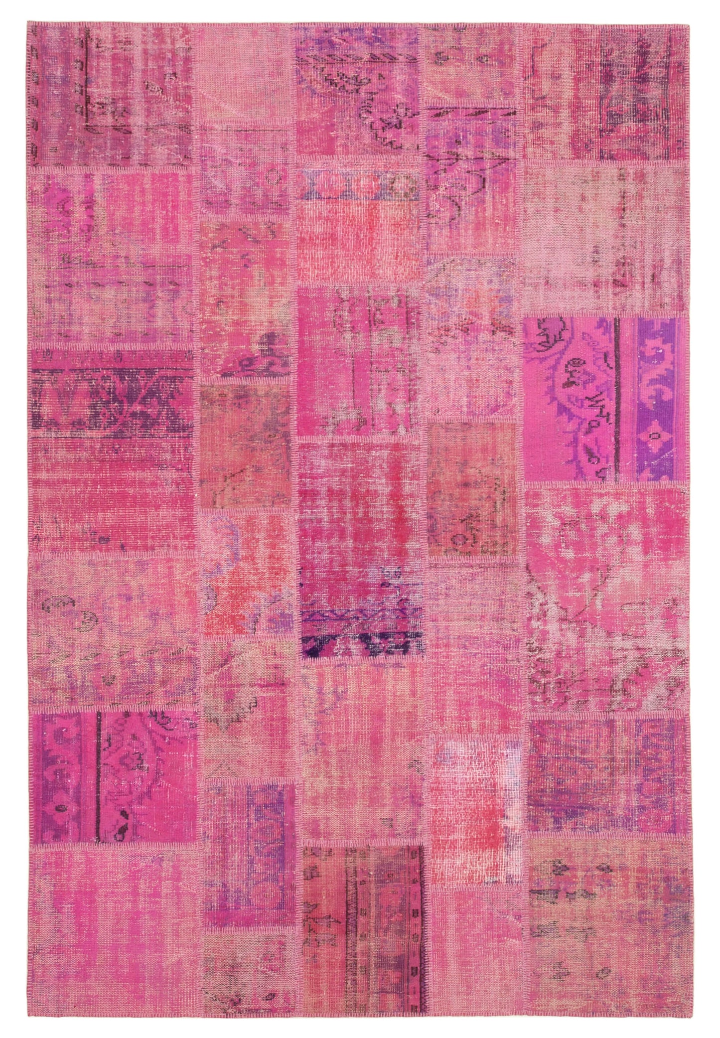 7x10 Pink Patchwork Rug - 31358