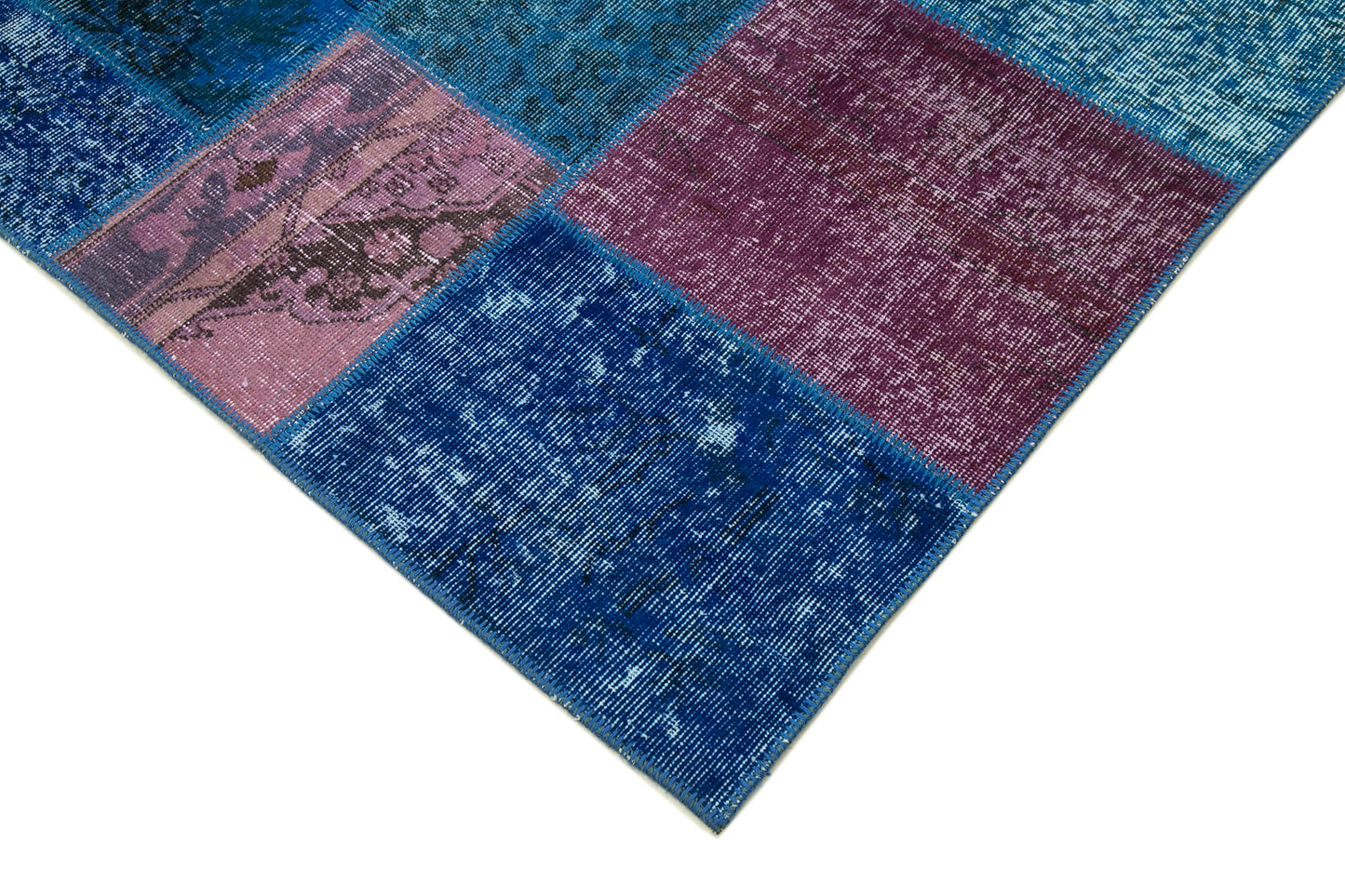 7x10 Blue Patchwork Rug - 31389