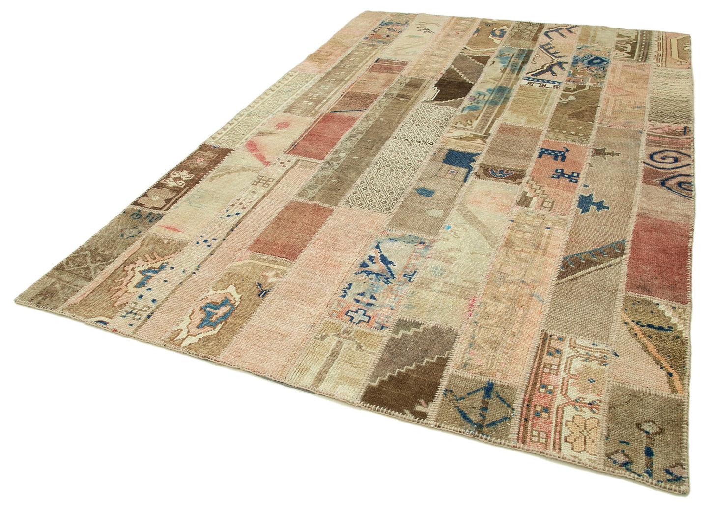 7x10 Beige Patchwork Rug - 31392