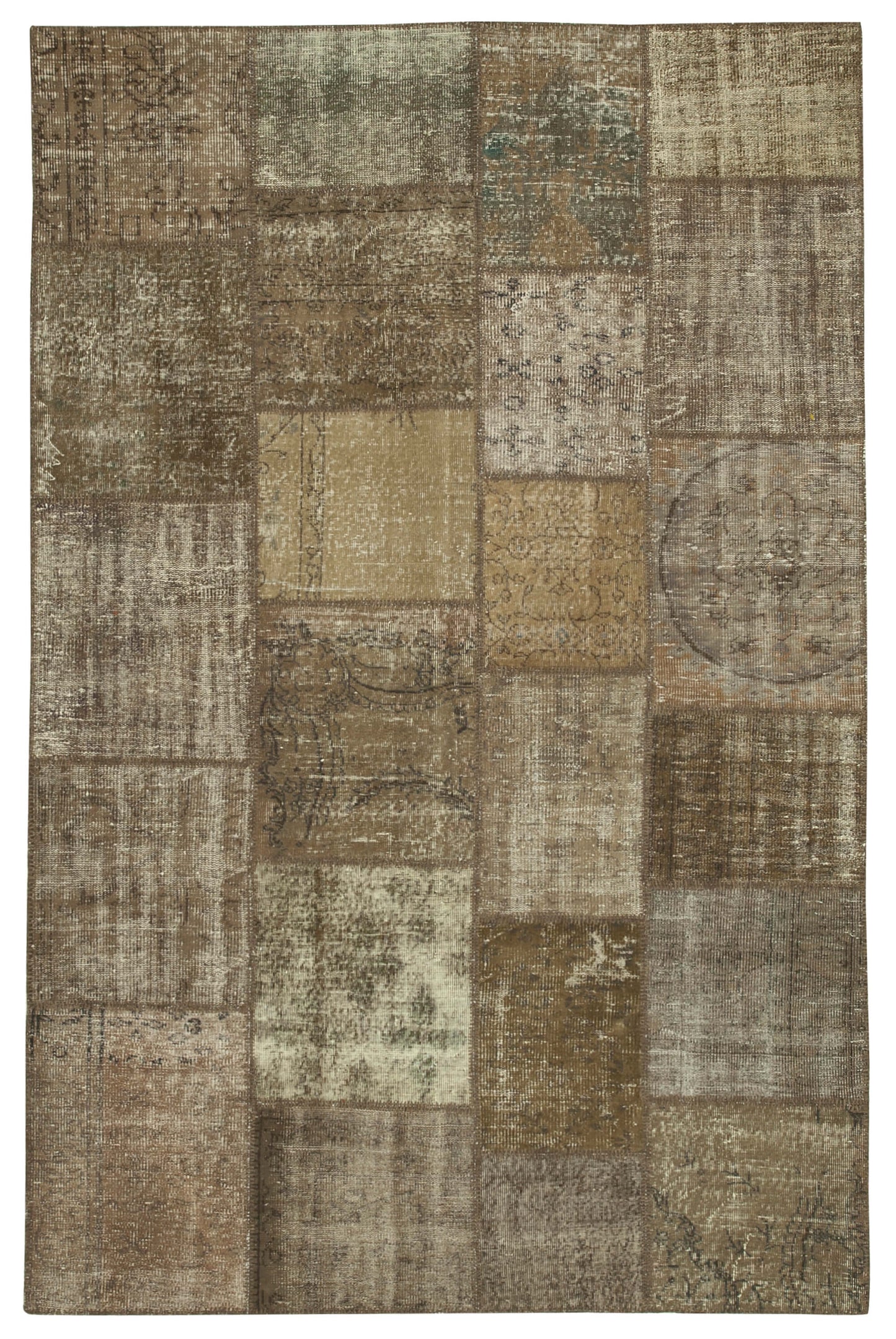 6x10 Brown Patchwork Rug - 31448