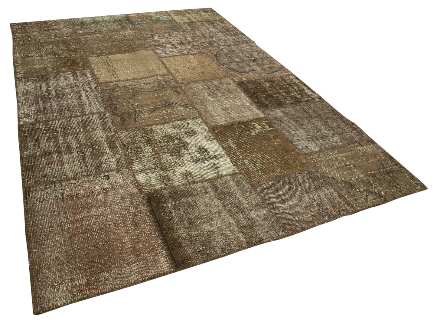 6x10 Brown Patchwork Rug - 31448