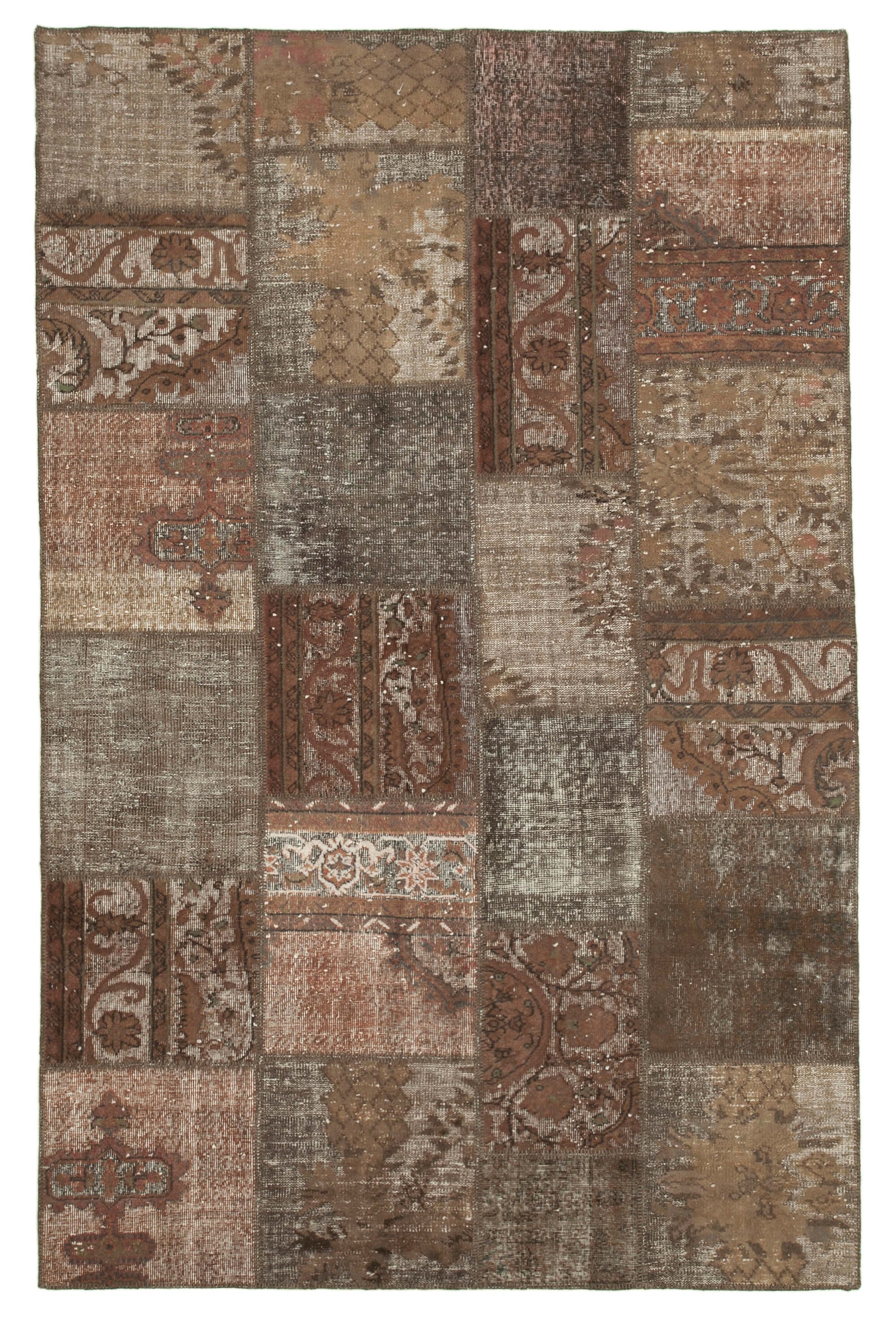 6x10 Brown Patchwork Rug - 31460