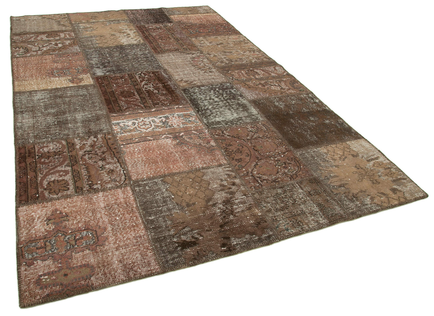 6x10 Brown Patchwork Rug - 31460