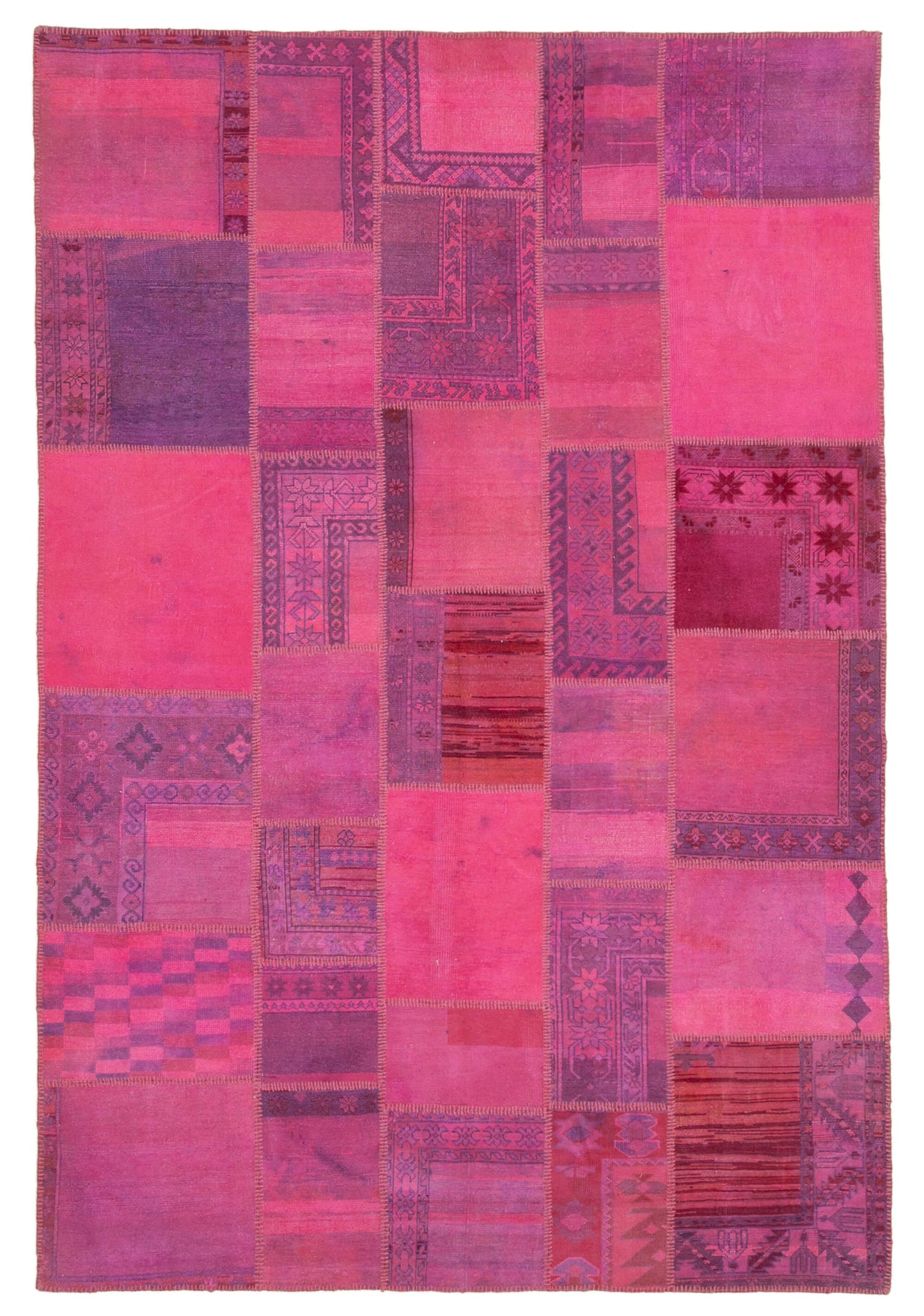 7x10 Pink Patchwork Rug - 31462