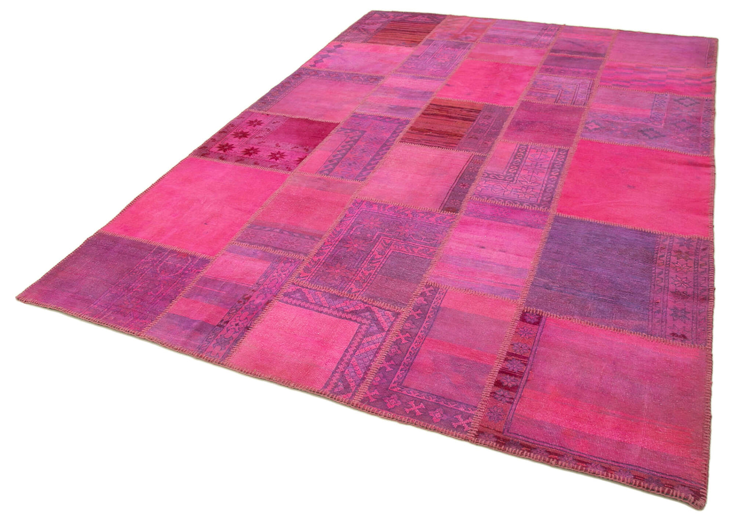 7x10 Pink Patchwork Rug - 31462