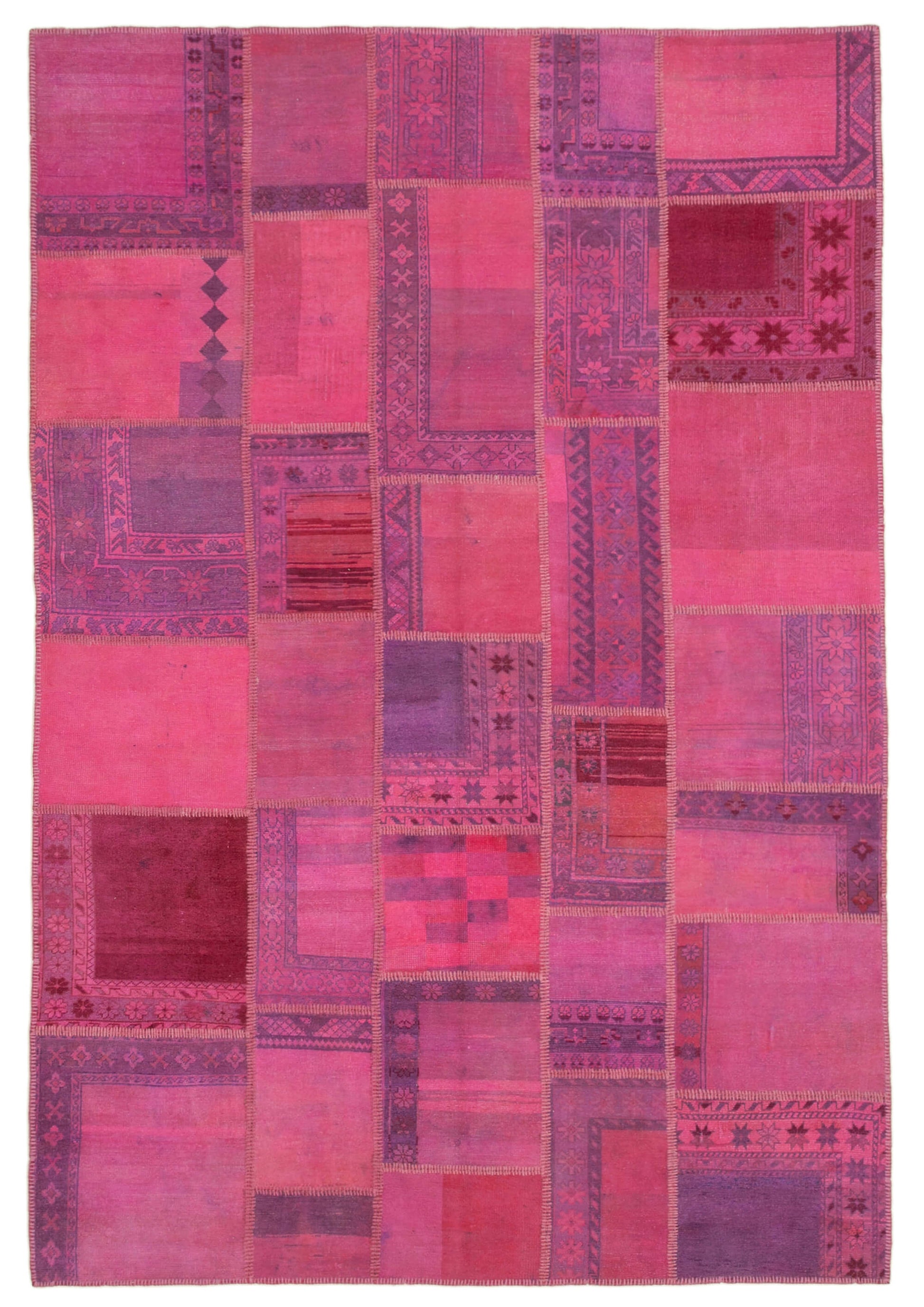 7x10 Pink Patchwork Rug - 31463