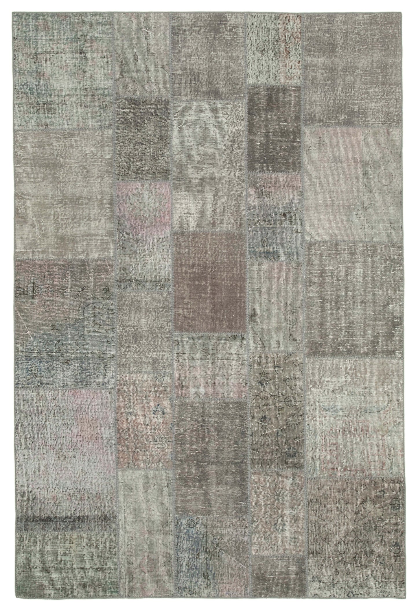 7x10 Grey Patchwork Rug - 31503