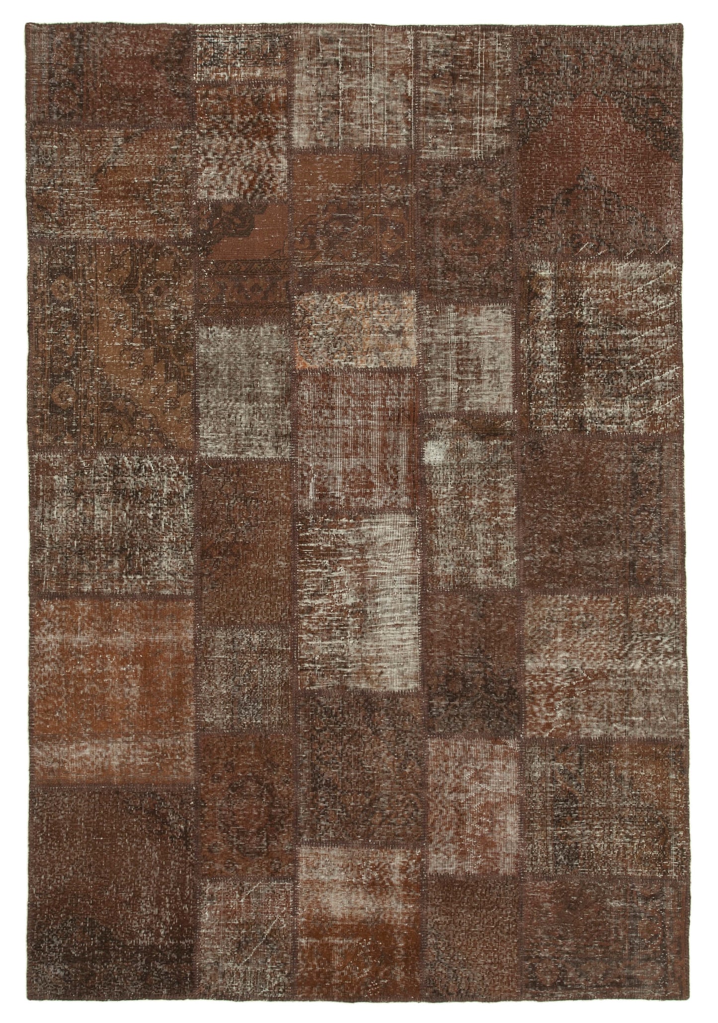 7x10 Brown Patchwork Rug - 31507