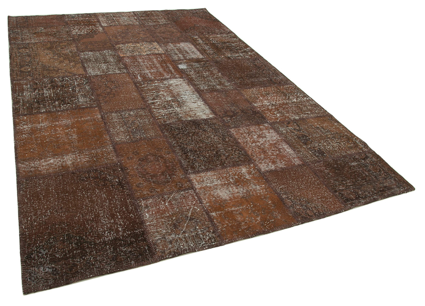 7x10 Brown Patchwork Rug - 31507