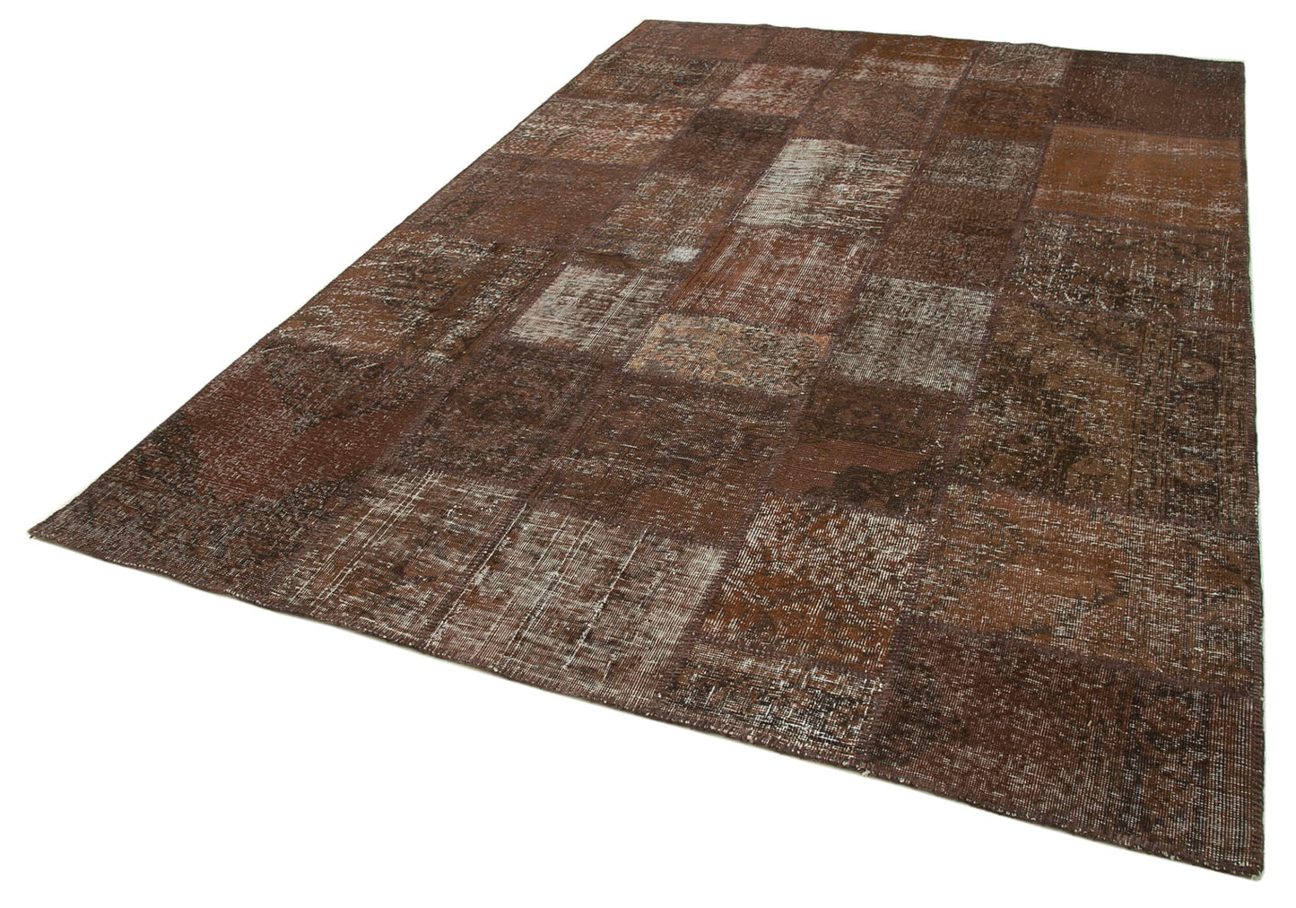 7x10 Brown Patchwork Rug - 31507