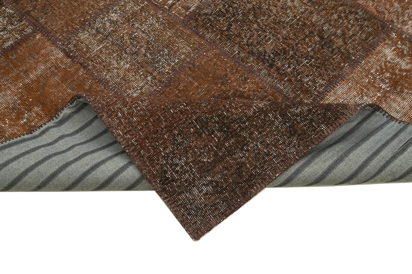 7x10 Brown Patchwork Rug - 31507