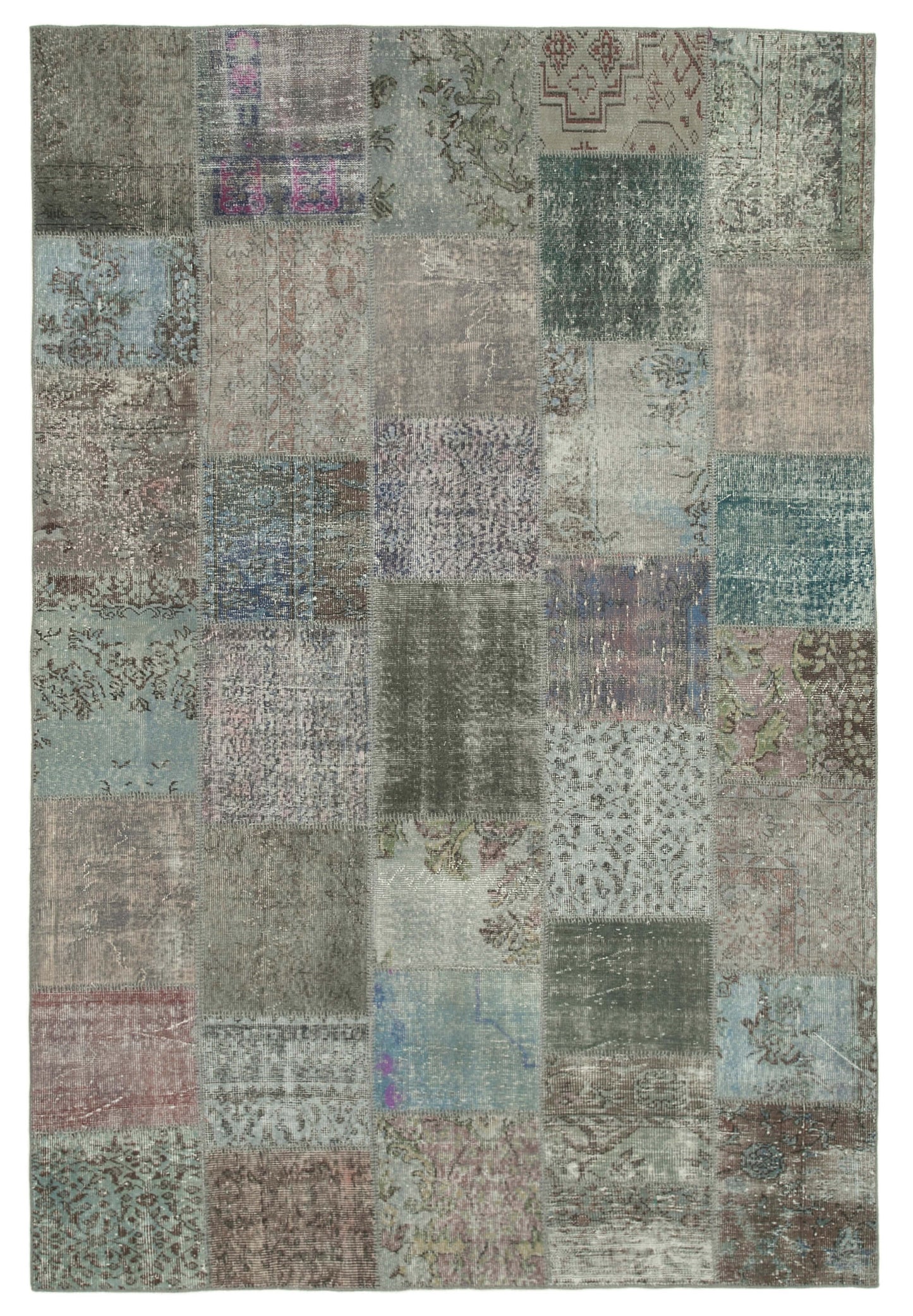 7x10 Grey Patchwork Rug - 31511